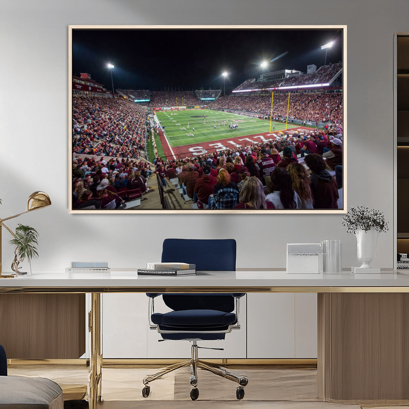 MGV-FC-36X24 - American Football Wall Art Canvas Print, Stadium Sport Wall Art Print