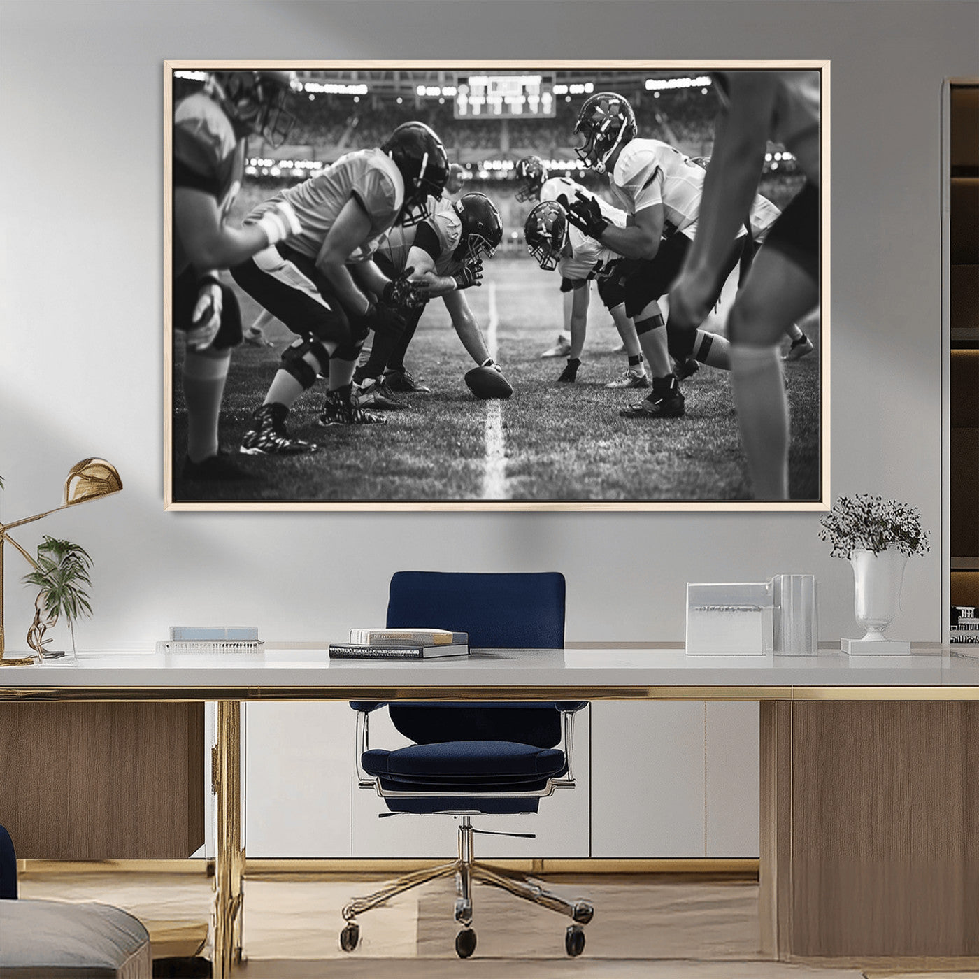 MGV-FC-36X24 - American Football Wall Art Canvas Print, Stadium Sport Wall Art Print