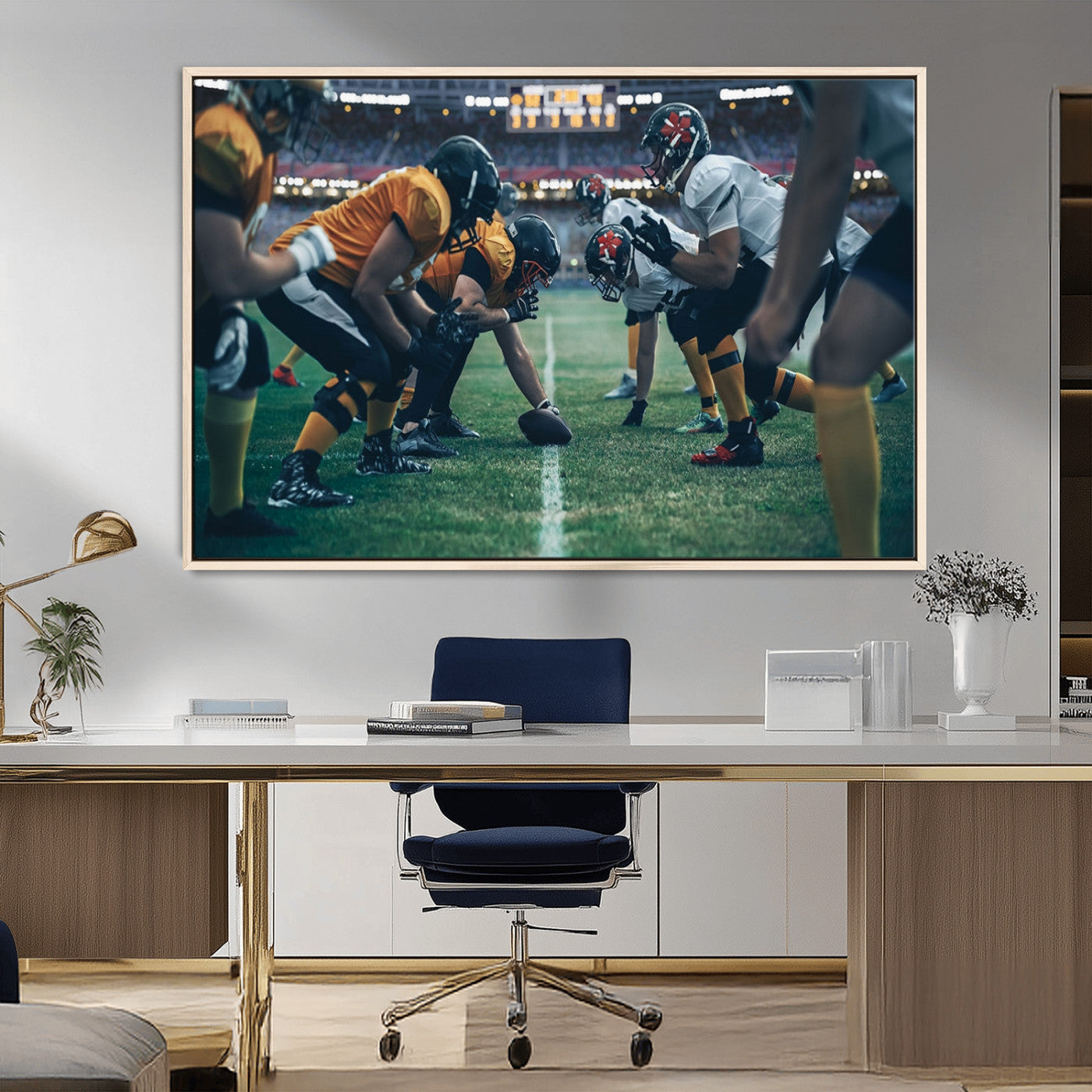 83227-MGV-FC-36X24_Natural-American Football Playing Wall Art Canvas Print