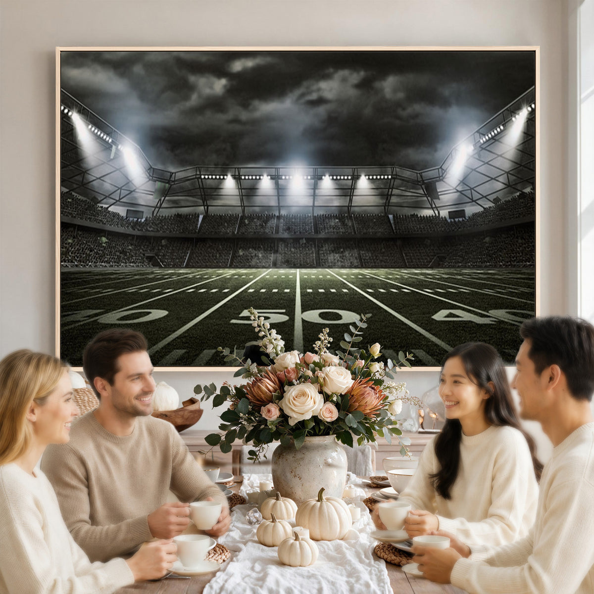 90107-MGV-CV-36X24 - American Football Stadium Wall Art Canvas Print, Stadium Sport Wall Art Print