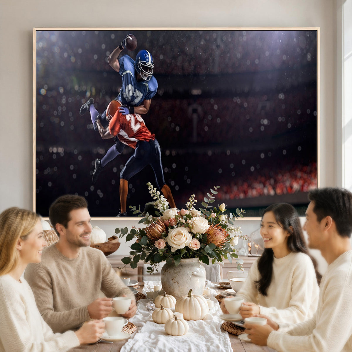 68009-MGV-CV-36X24 - American Football Wall Art Canvas Print, Stadium Sport Wall Art Print
