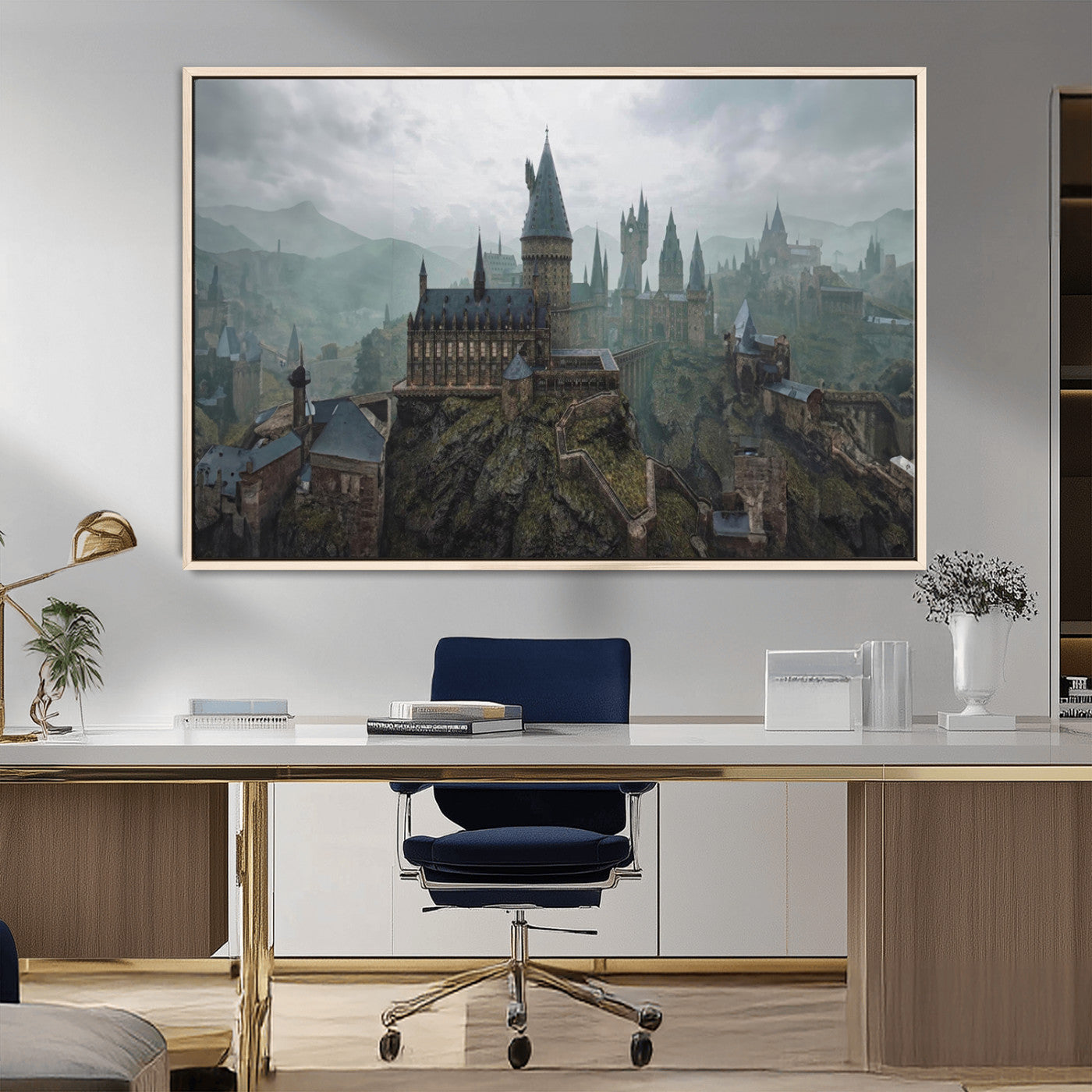 MGV-FC-36X24 - Disney Castle Wall Art Canvas Print, Living Kids Home Room Decor Art Print