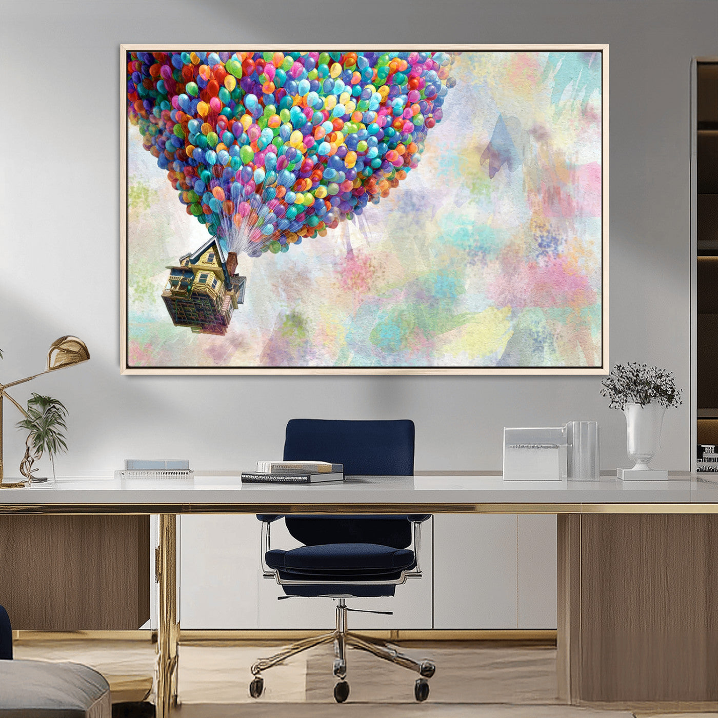 MGV-FC-36X24 - Up Pixar Poster, Look Up Pixar Wall Art, Up Pixar Canvas, Kids Play Game Room Decor Wall Art