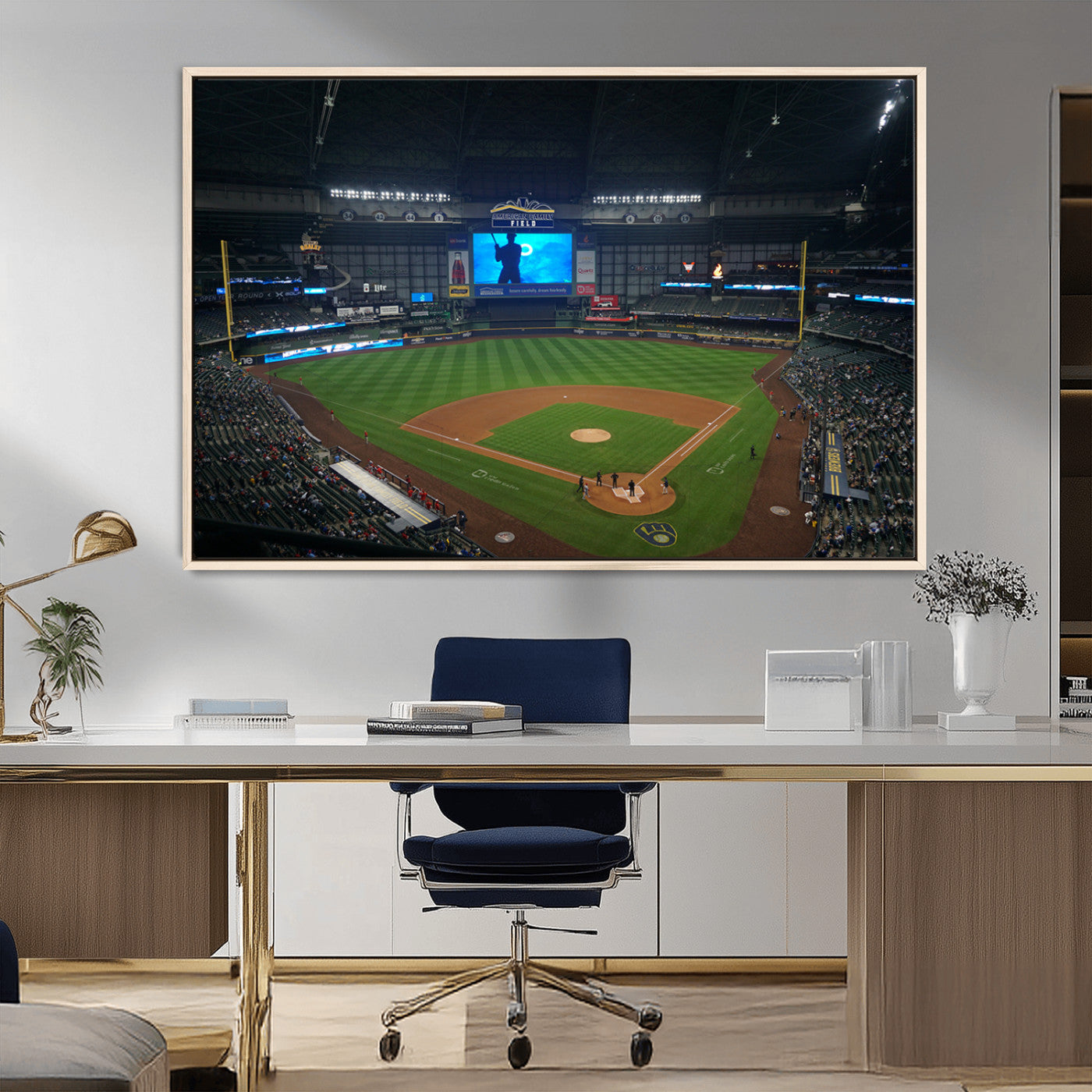 MGV-FC-36X24 - Milwaukee Brewers Baseball Art Print - American Family Field Stadium Wall Art Canvas Print