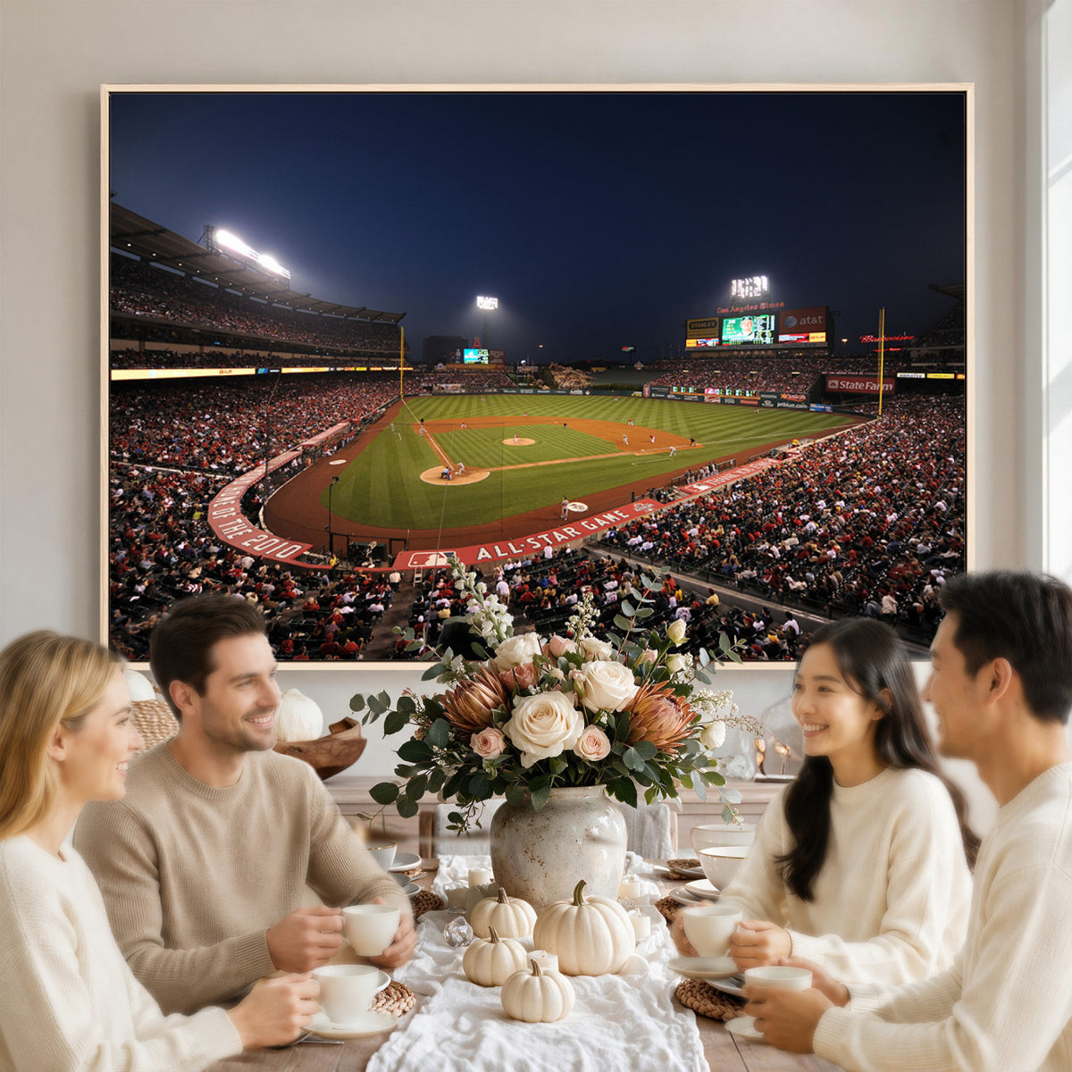 88896-MGV-CV-36X24 - Los Angeles Angels Baseball Team Print, Anaheim Angel Stadium Wall Art