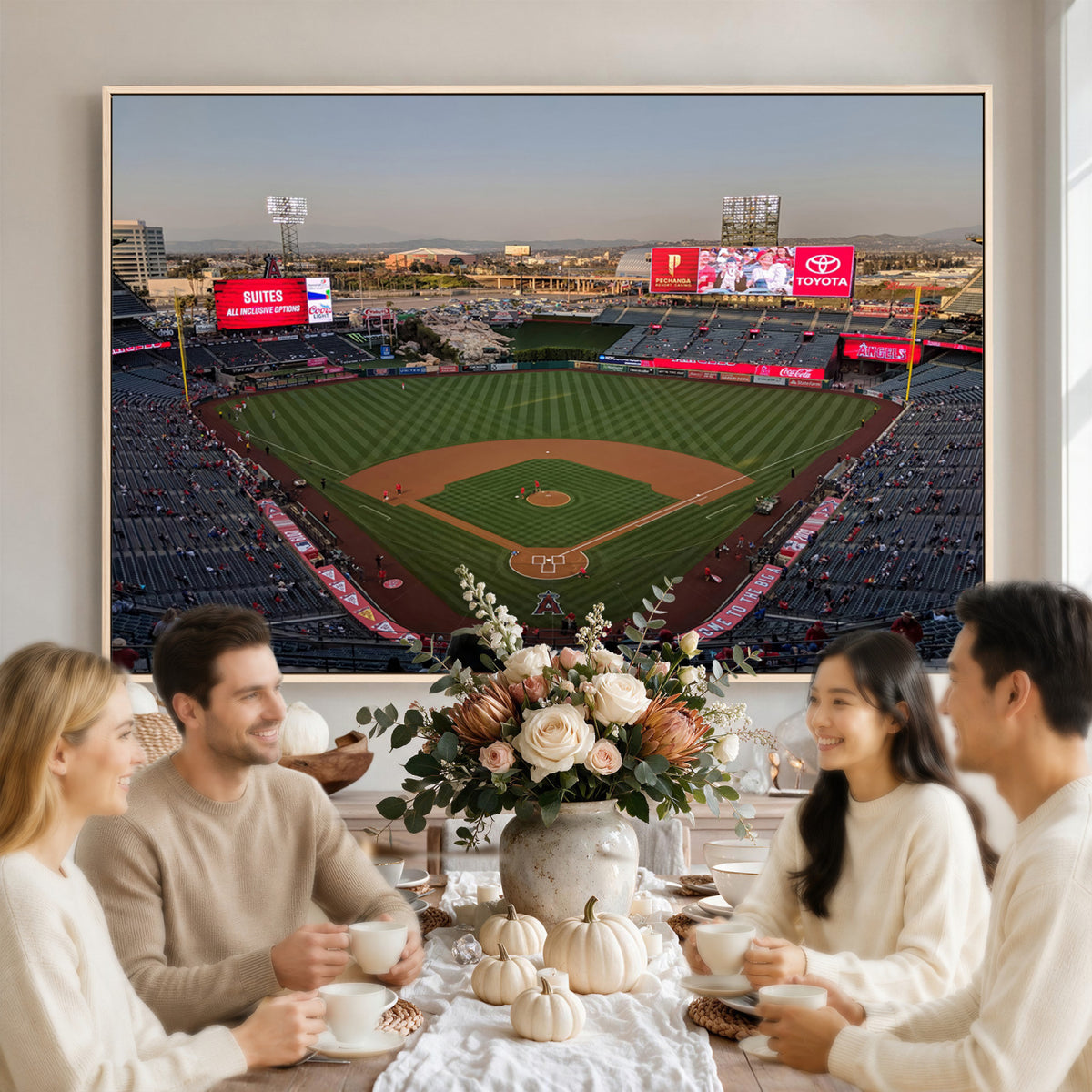 45864-MGV-CV-36X24 - Los Angeles Angels Baseball Canvas Print, Anaheim Angel Stadium Wall Art