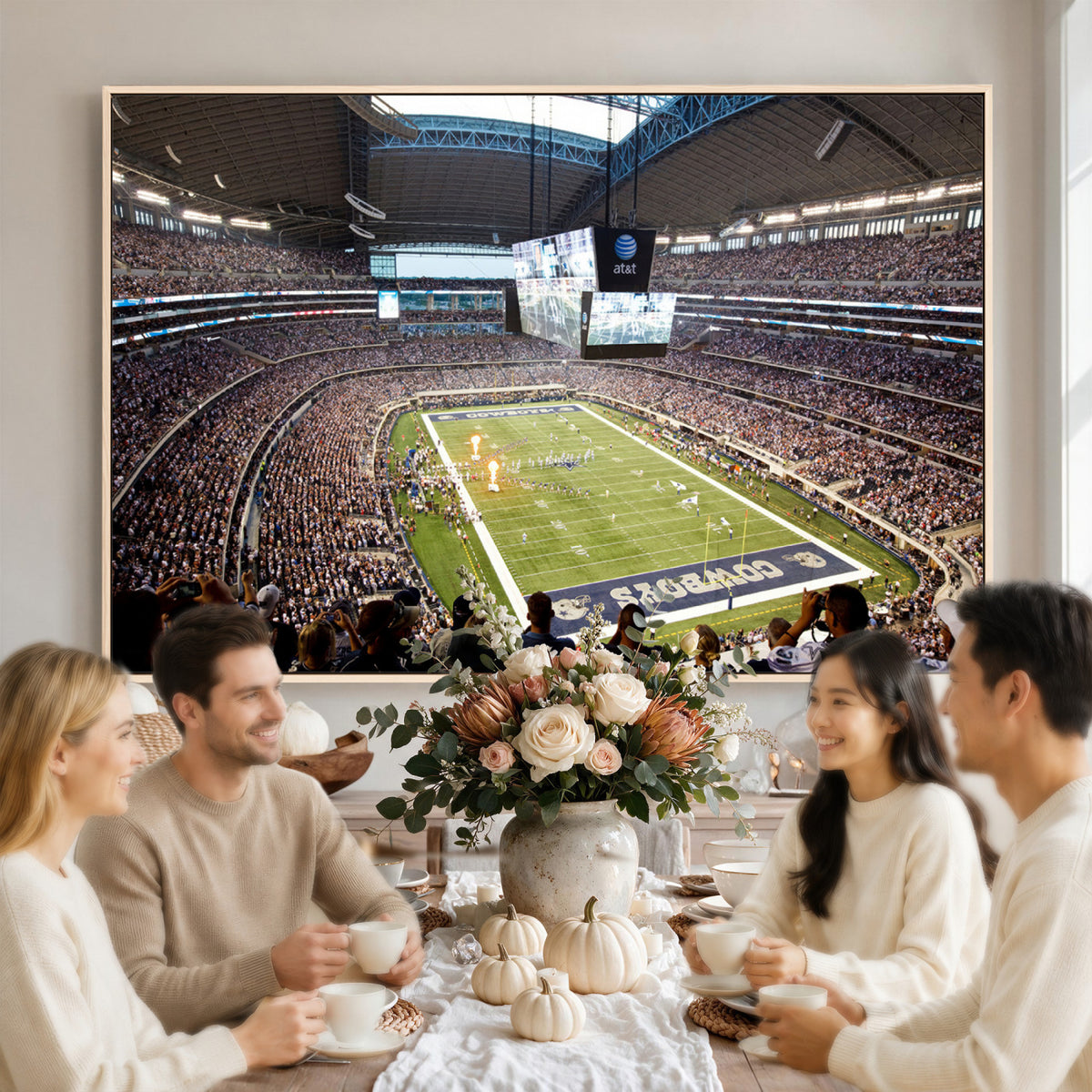 82096-MGV-CV-36X24 - Dallas Cowboys Football Team Print - Arlington AT&T Stadium Wall Art Canvas Print