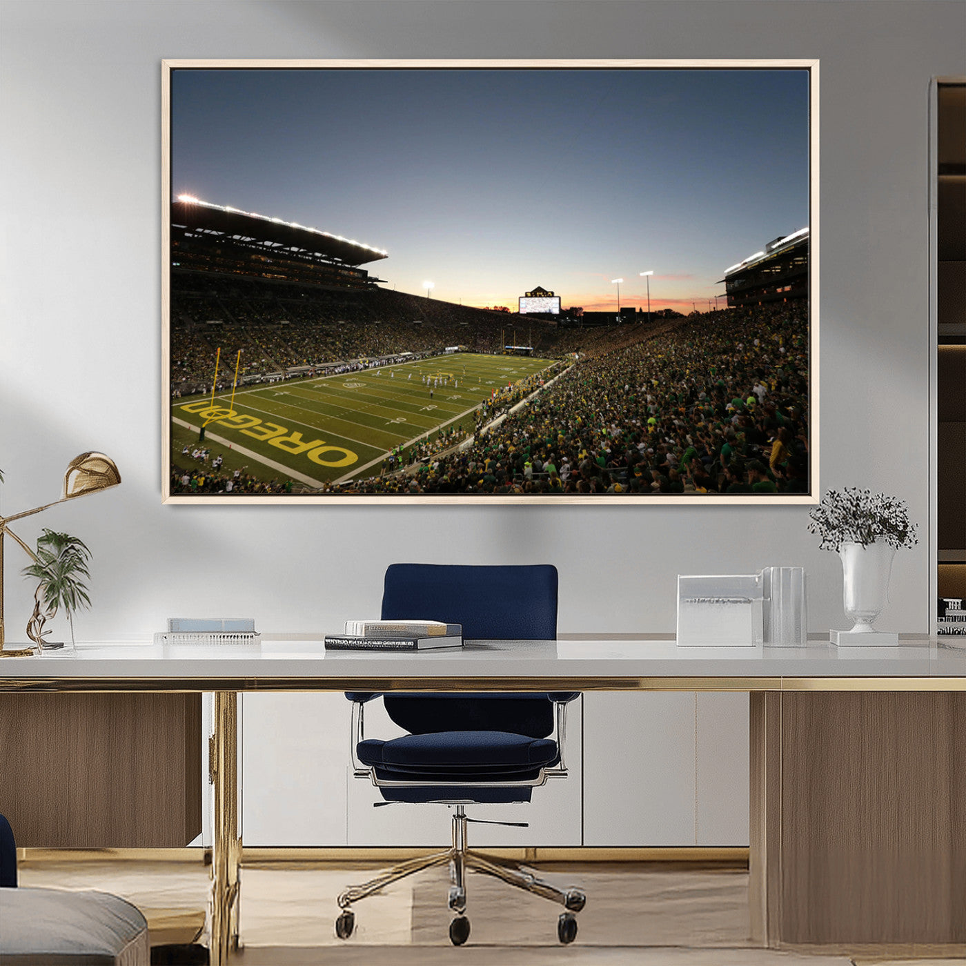 MGV-FC-36X24 - Oregon Ducks Football Team Print - Eugene Autzen Stadium Wall Art Canvas Print