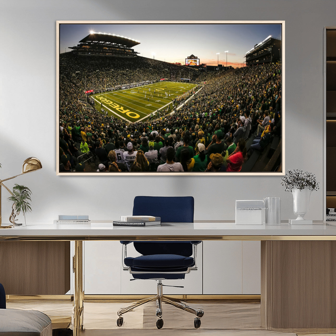 MGV-FC-36X24 - Oregon Stadium Canvas Wall Art - Captivating Game Day Scene at Autzen Stadium, Oregon Ducks Football