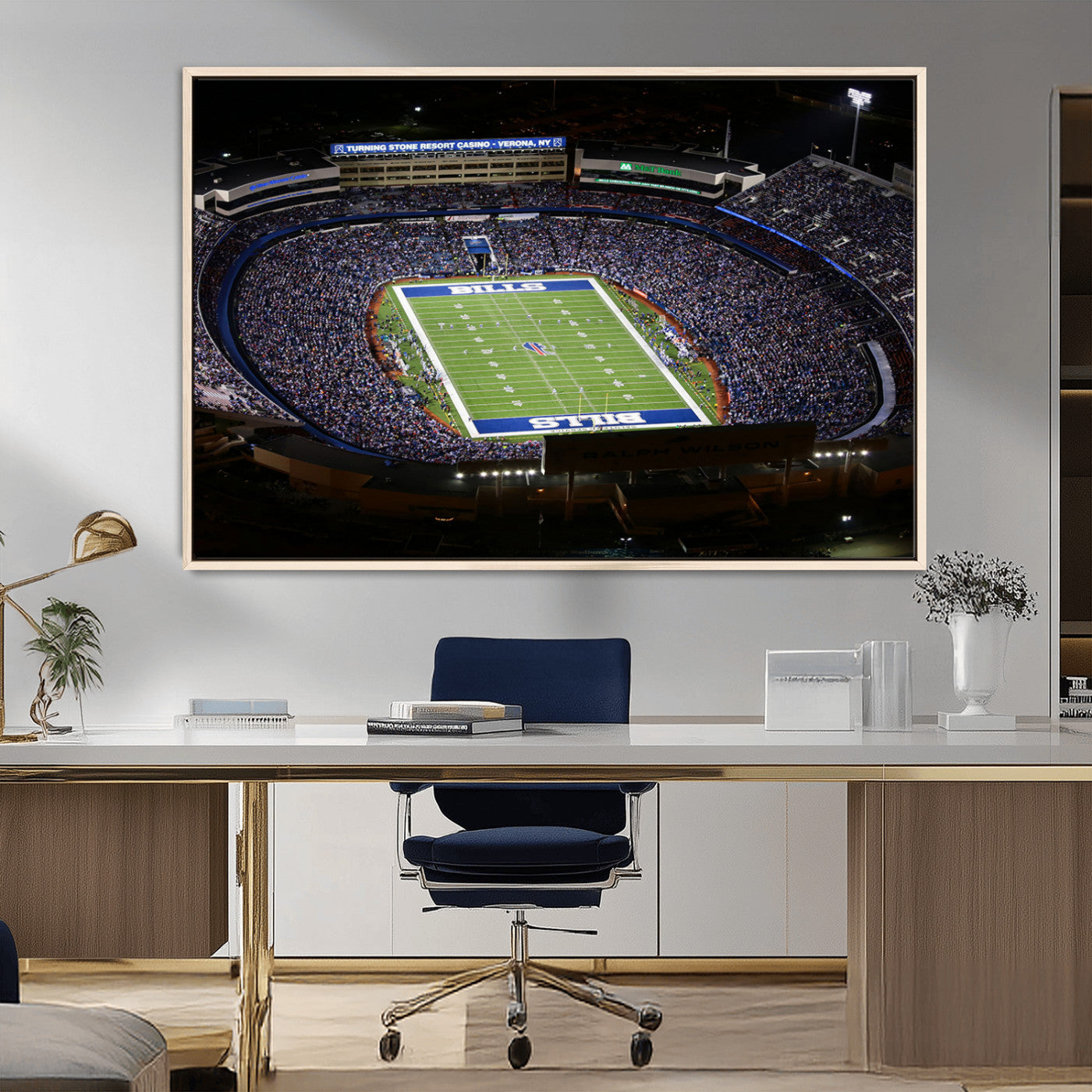 MGV-FC-36X24 - Buffalo Bills NFL Football Team Print - Highmark Stadium Wall Art Canvas Print