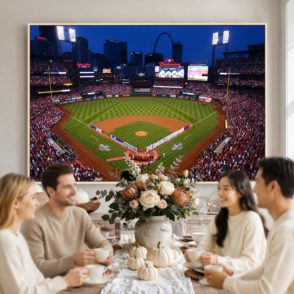 11925-MGV-CV-36X24 - St. Louis Cardinals Baseball Team Print, Busch Stadium Wall Art