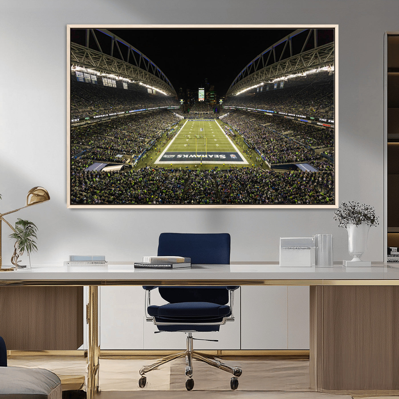 MGV-FC-36X24 - Seattle Seahawks Football Team Print Wall Art - Seattle Century Link Field Stadium Wall Art Canvas