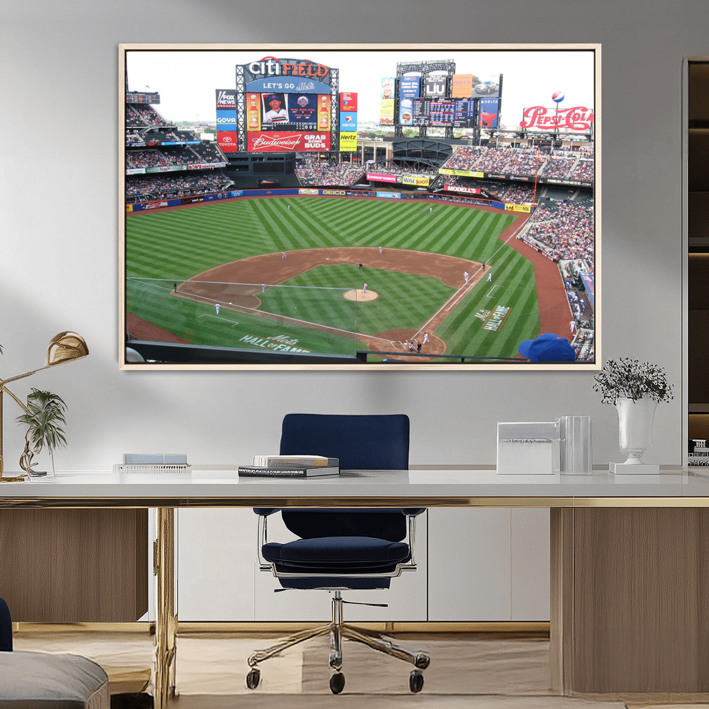 MGV-FC-36X24 - New York Mets Baseball Team Print - Citi Field Baseball Stadium Wall Art Canvas Print