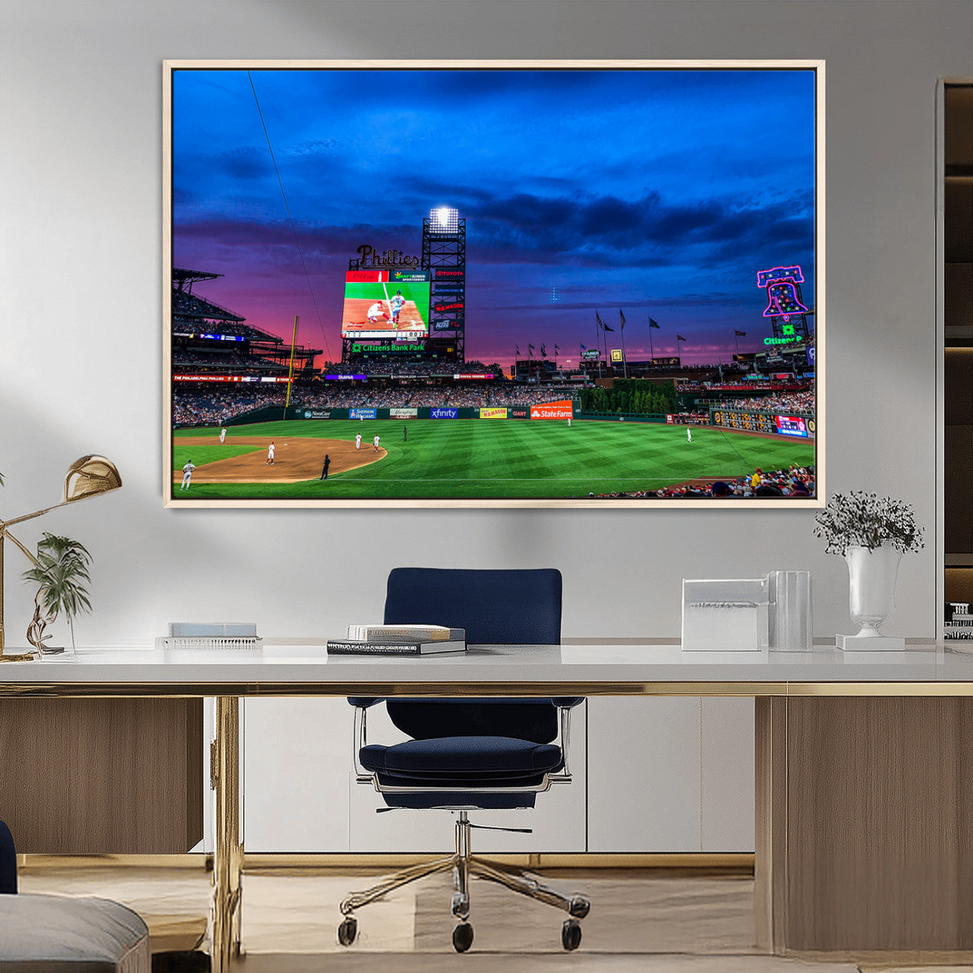 MGV-FC-36X24 - Philadelphia Phillies Baseball Team Print - Philadelphia Citizens Bank Park Stadium Canvas Wall Art