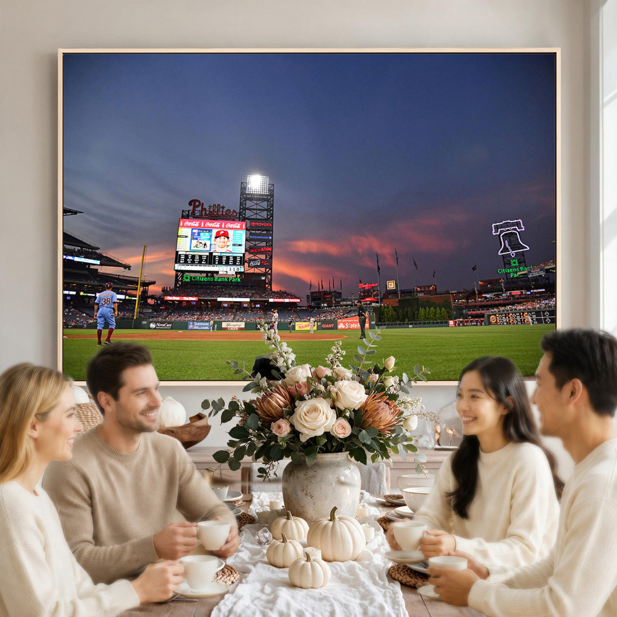 22594-MGV-CV-36X24 - Philadelphia Phillies Baseball Print - Philadelphia Citizens Bank Park Stadium Wall Art, Phillies