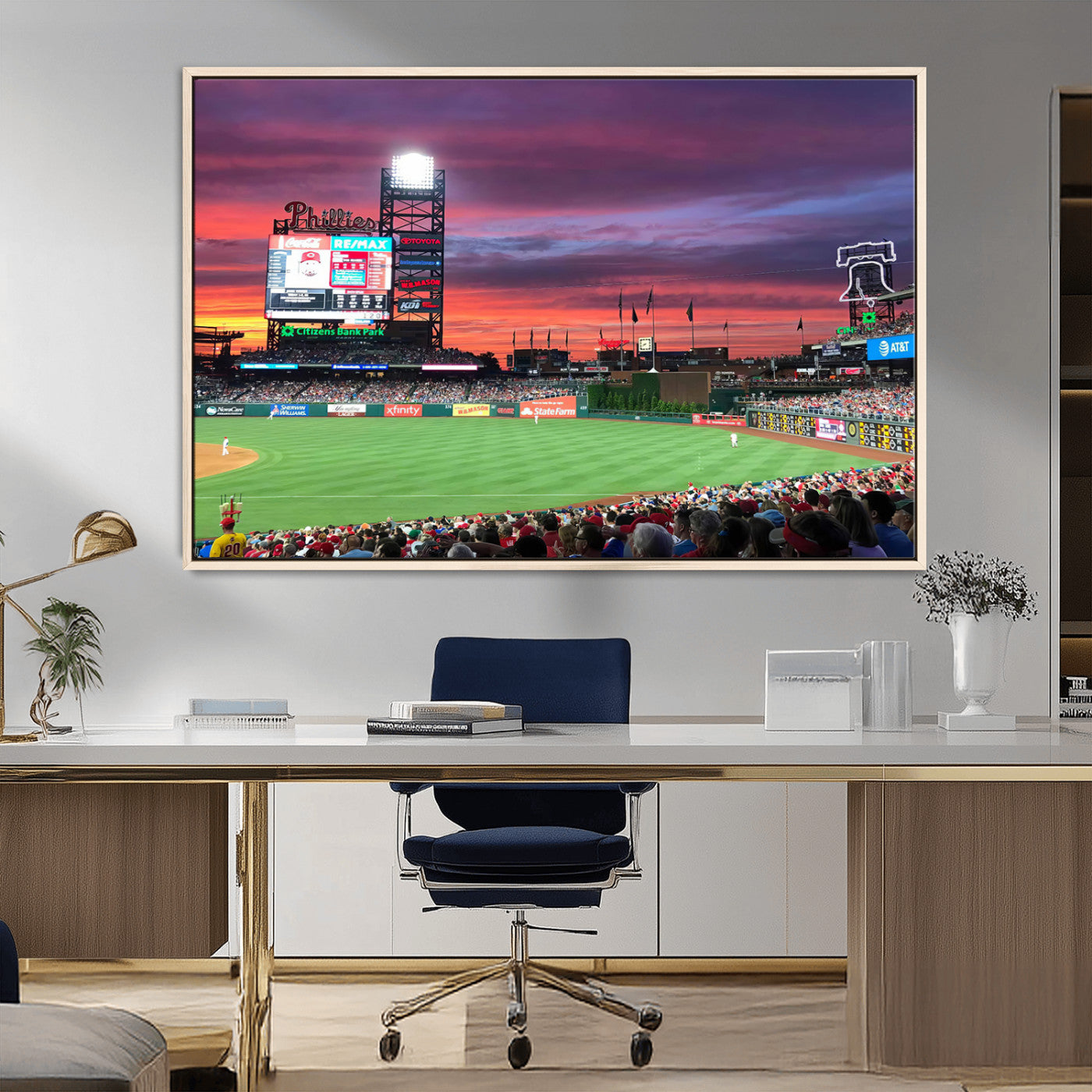 MGV-FC-36X24 - Philadelphia Phillies Baseball Team Print - Philadelphia Citizens Bank Park Stadium Wall Art Canvas