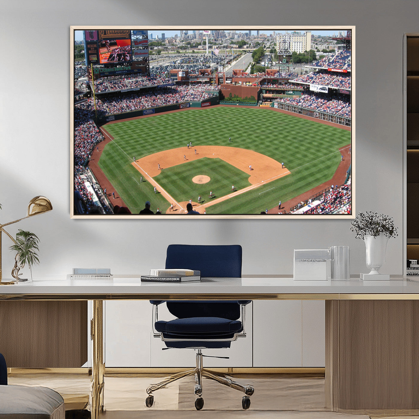 MGV-FC-36X24 - Philadelphia Phillies Baseball Team Print - Philadelphia Citizens Bank Park Stadium Wall Art Canvas