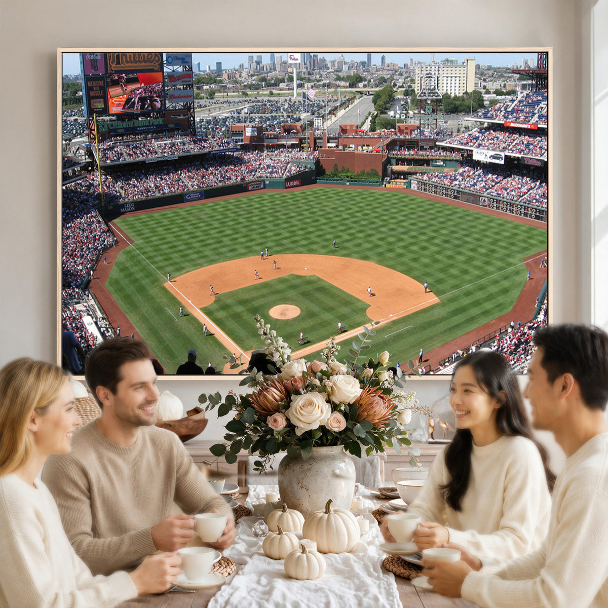 85755-MGV-CV-36X24 - Philadelphia Phillies Baseball Team Print - Philadelphia Citizens Bank Park Stadium Wall Art Canvas