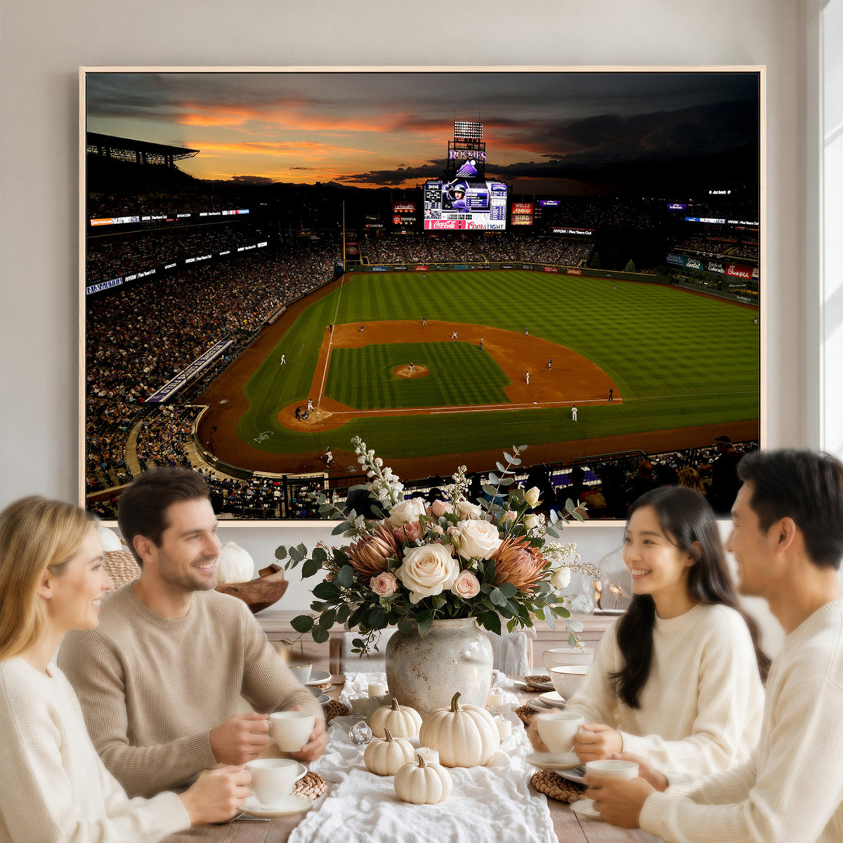 57060-MGV-CV-36X24 - Colorado Rockies Coors Field Wall Art Canvas Print - MLB Baseball Stadium