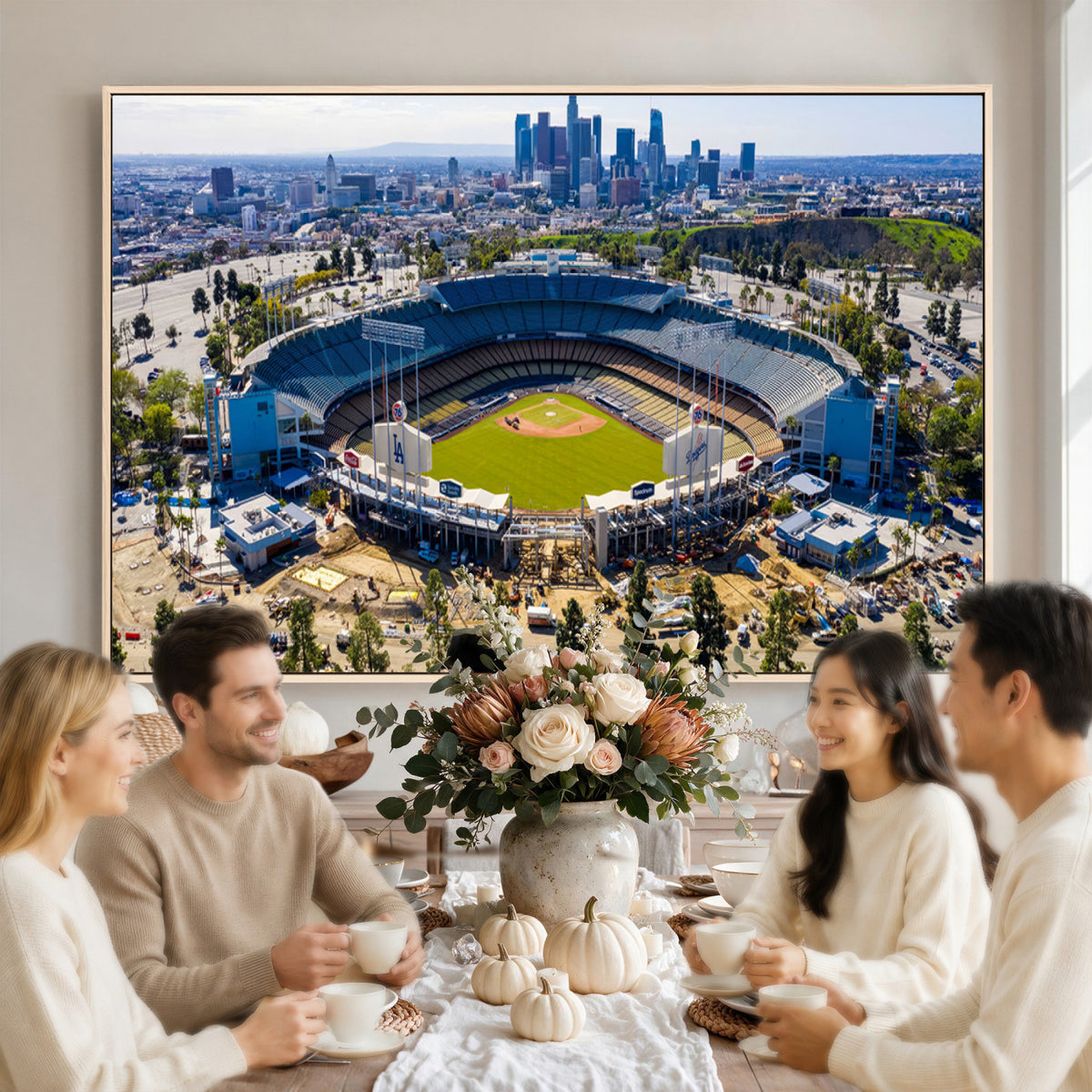 58596-MGV-CV-36X24 - Los Angeles Dodgers Dodger Stadium Wall Art Canvas Print, Extra Large Game Room Wall Decor
