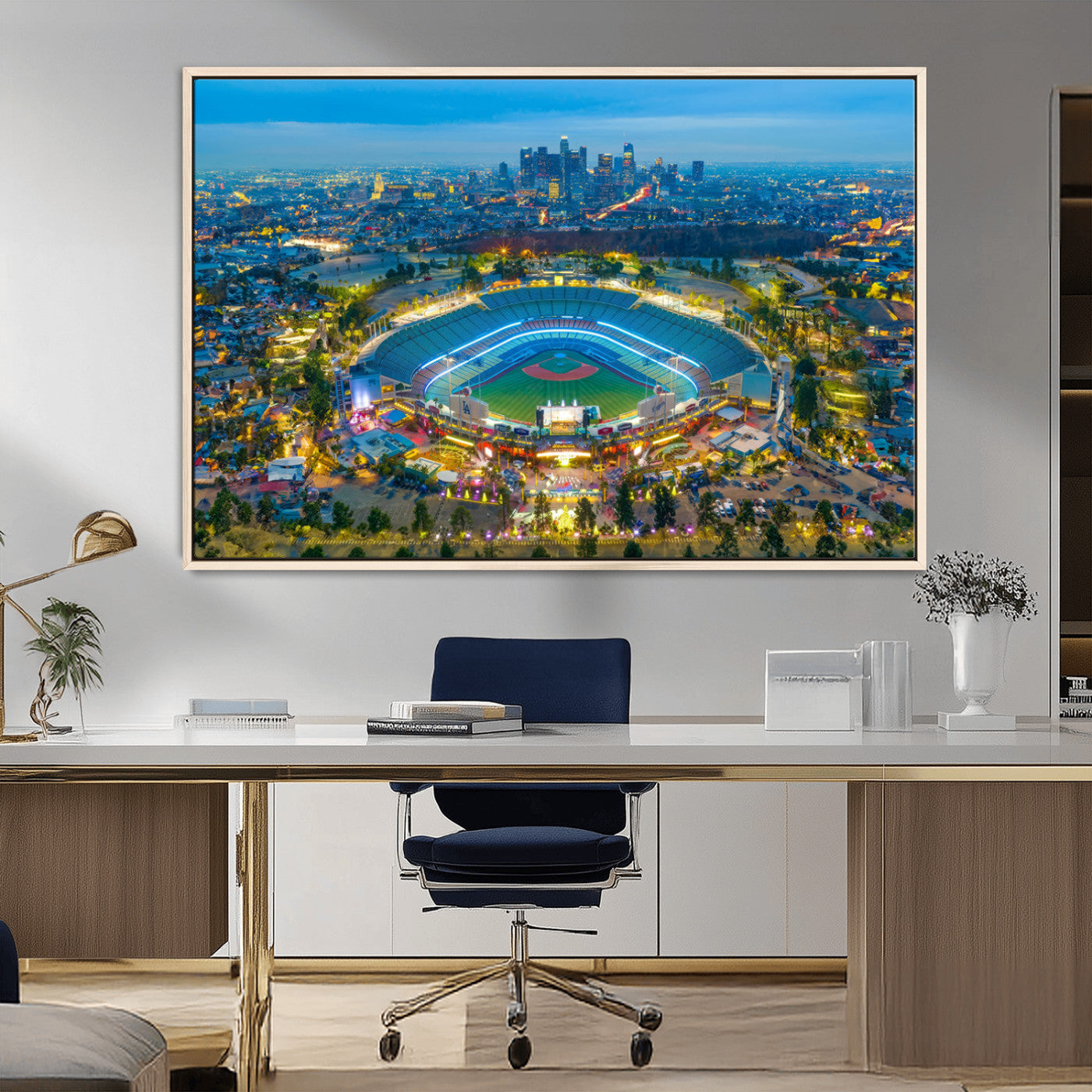 MGV-FC-36X24 - Los Angeles Dodgers Wall Art Canvas, Dodger Stadium Wall Art Canvas Print - MLB Baseball Stadium
