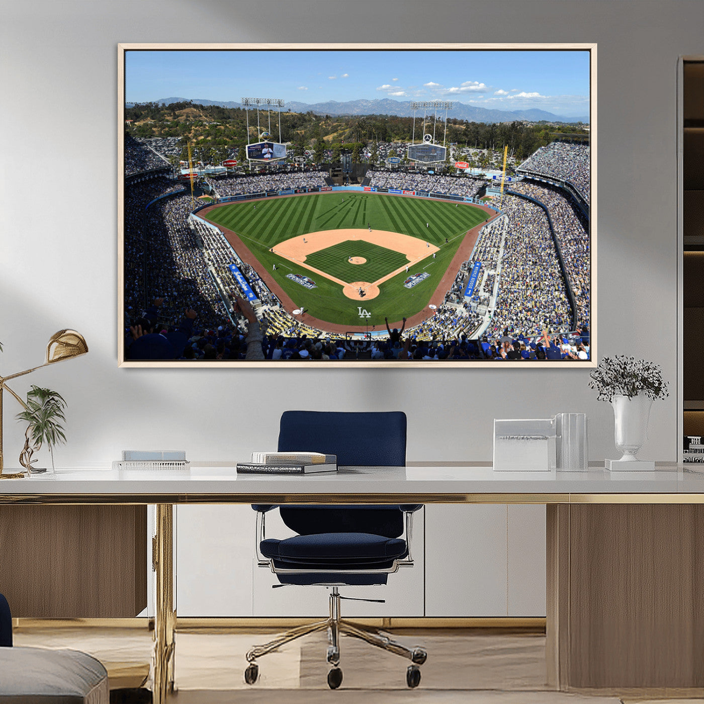 MGV-FC-36X24 - Los Angeles Dodgers Dodger Stadium Wall Art Canvas Print - MLB Baseball Stadium Wall Art Canvas