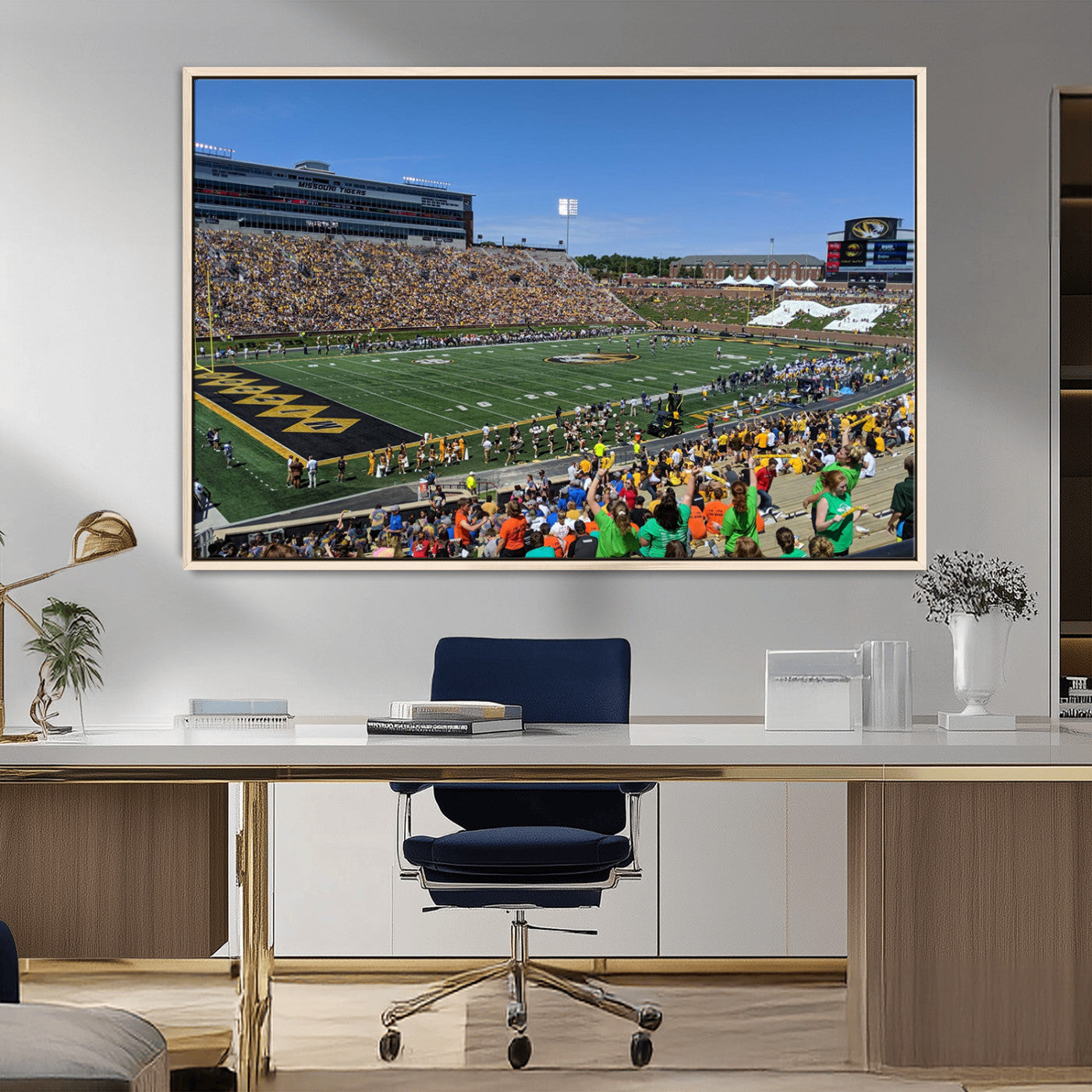 MGV-FC-36X24 - University of Missouri Tigers Football Team Print - Columbia Faurot Field Memorial Stadium Wall Art