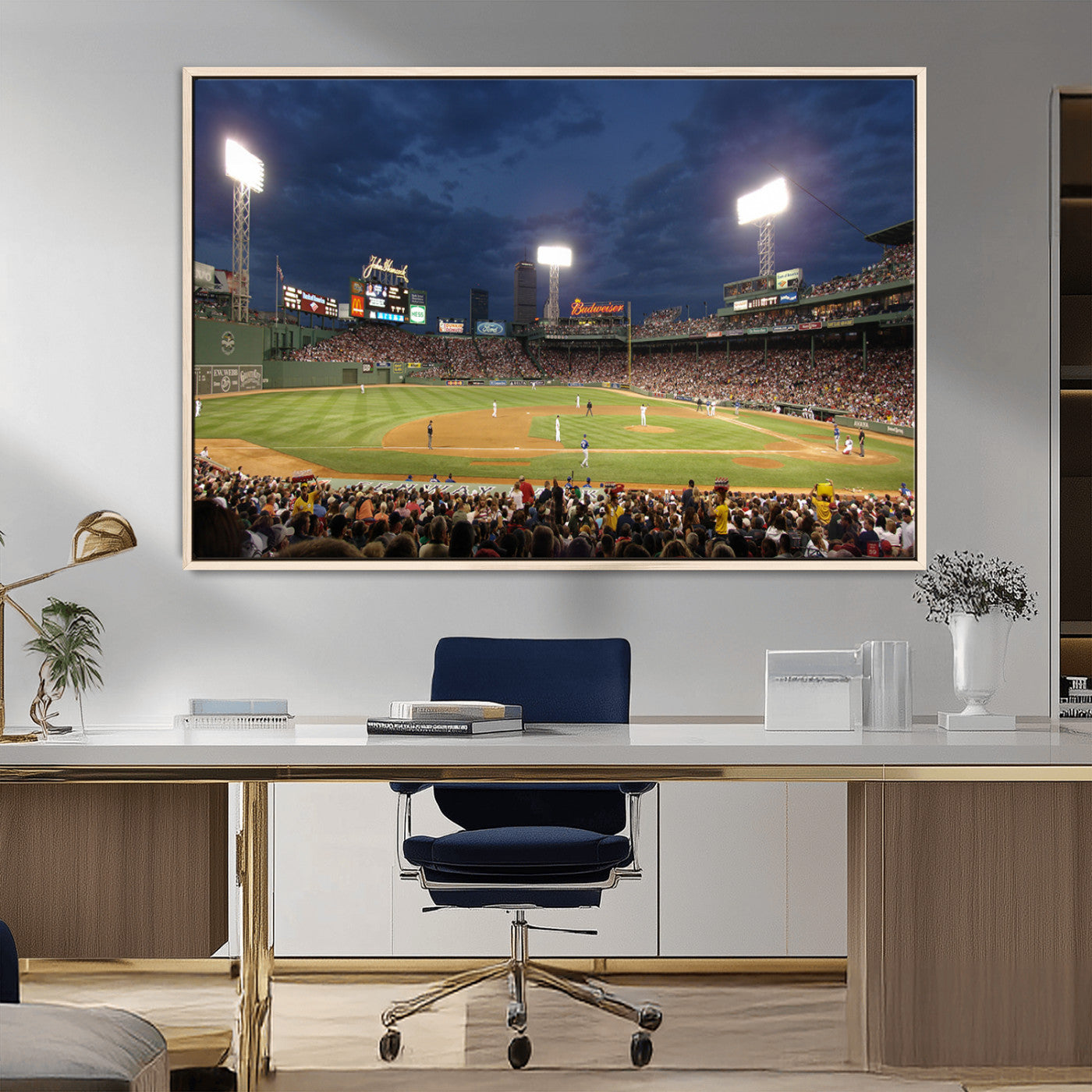 MGV-FC-36X24 - Boston Red Sox Baseball Team Print Canvas - Massachusetts Fenway Park Stadium Wall Art Canvas Print