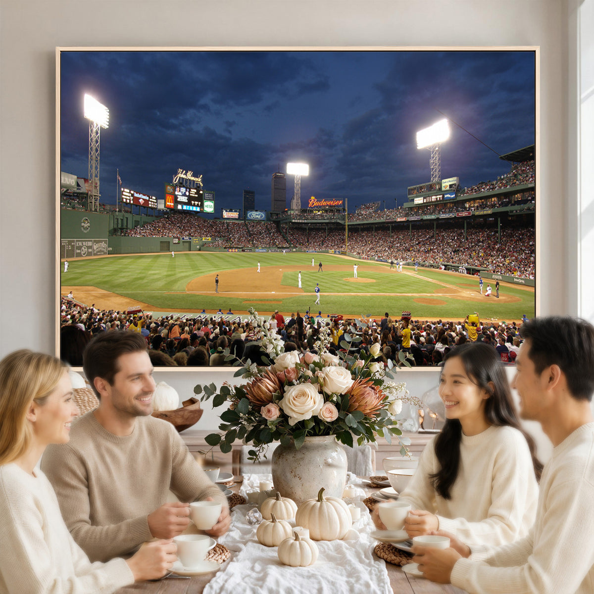 85099-MGV-CV-36X24 - Boston Red Sox Baseball Team Print Canvas, Massachusetts Fenway Park Stadium Wall Art