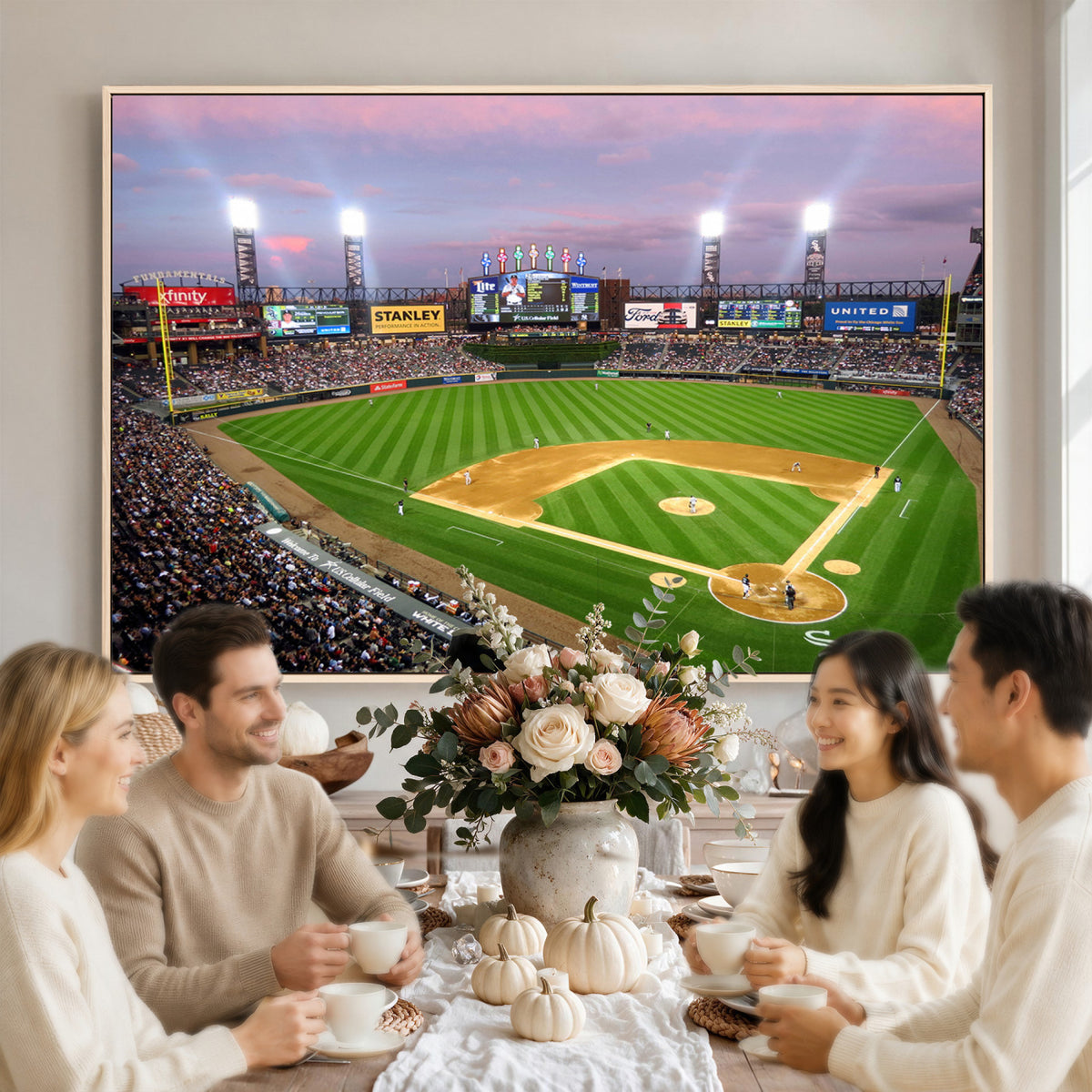 38470-MGV-CV-36X24 - Chicago White Sox Baseball Team Print Canvas, Guaranteed Rate Field Stadium Wall Art