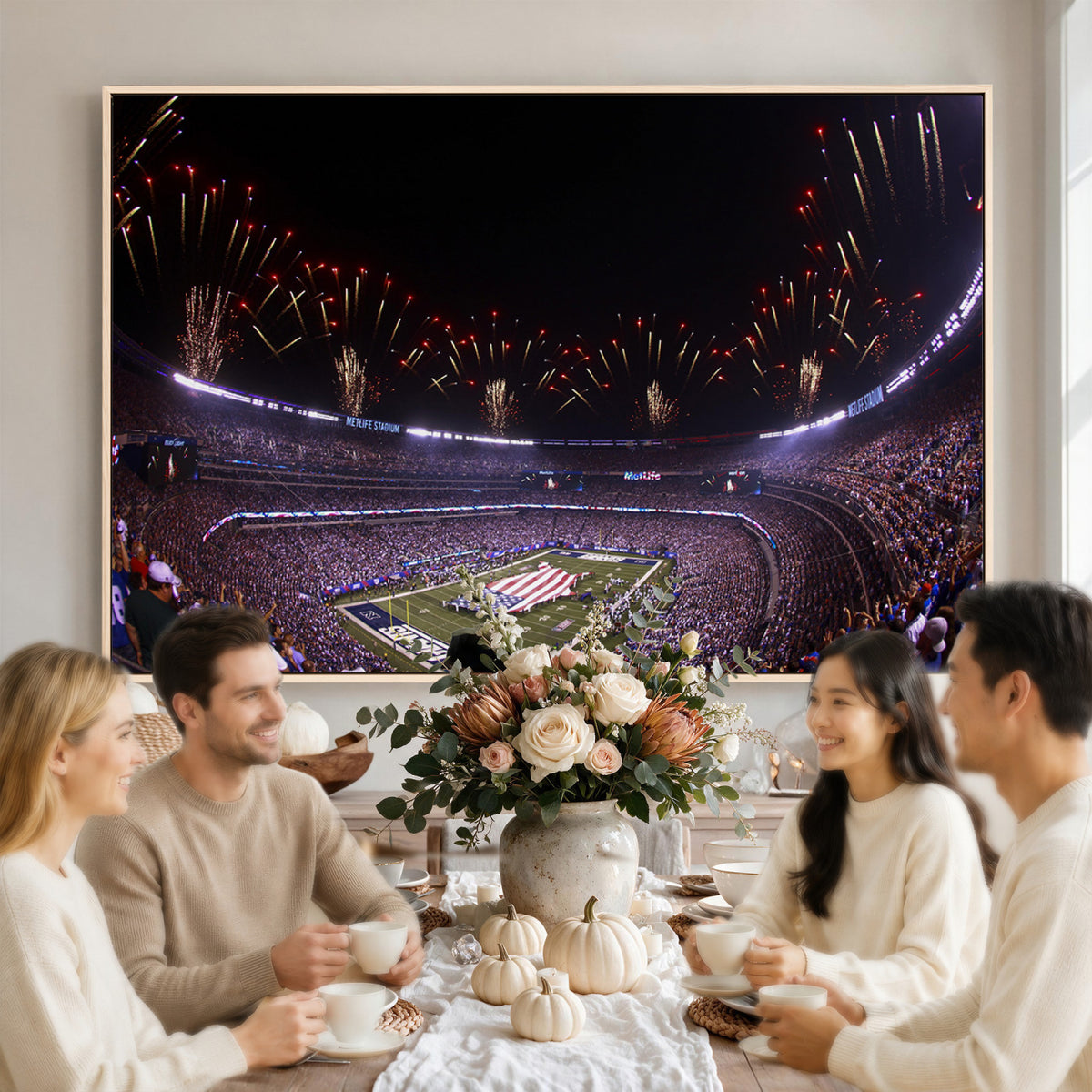56360-MGV-CV-36X24 - New York Giants Football Team Print, East Rutherford MetLife Stadium Wall Art