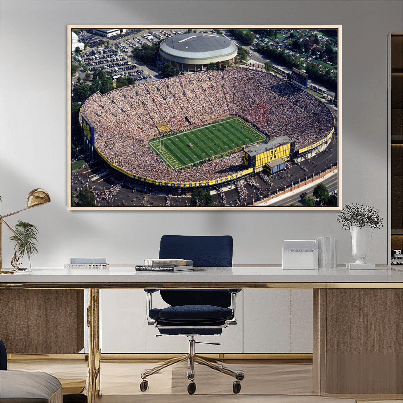 MGV-FC-36X24 - Michigan Wolverines Football Team Print - Ann Arbor Michigan Stadium Print, Michigan Wolverines