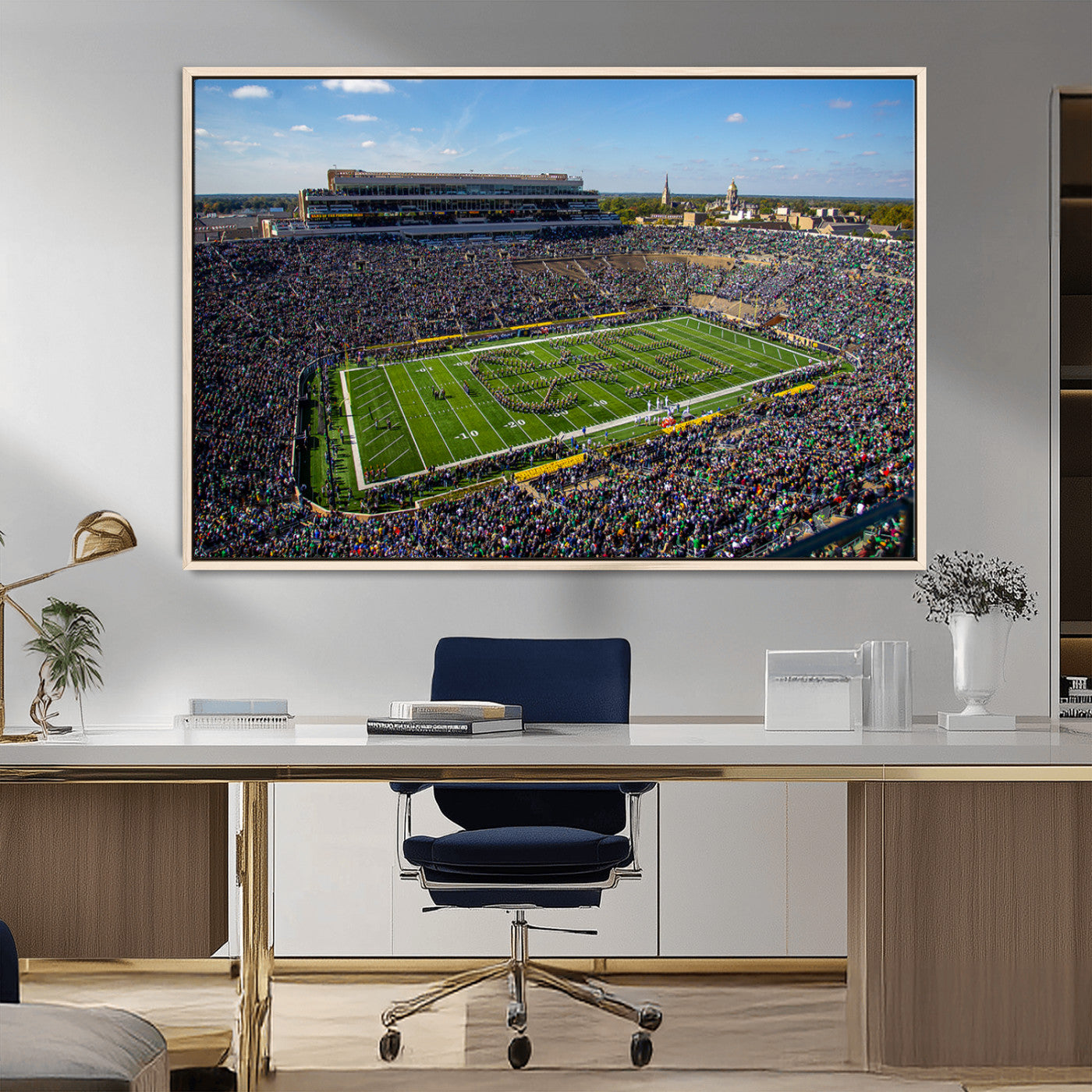 MGV-FC-36X24 - Notre Dame Fighting Irish Football Team Print - Notre Dame Stadium Wall Art Canvas Print