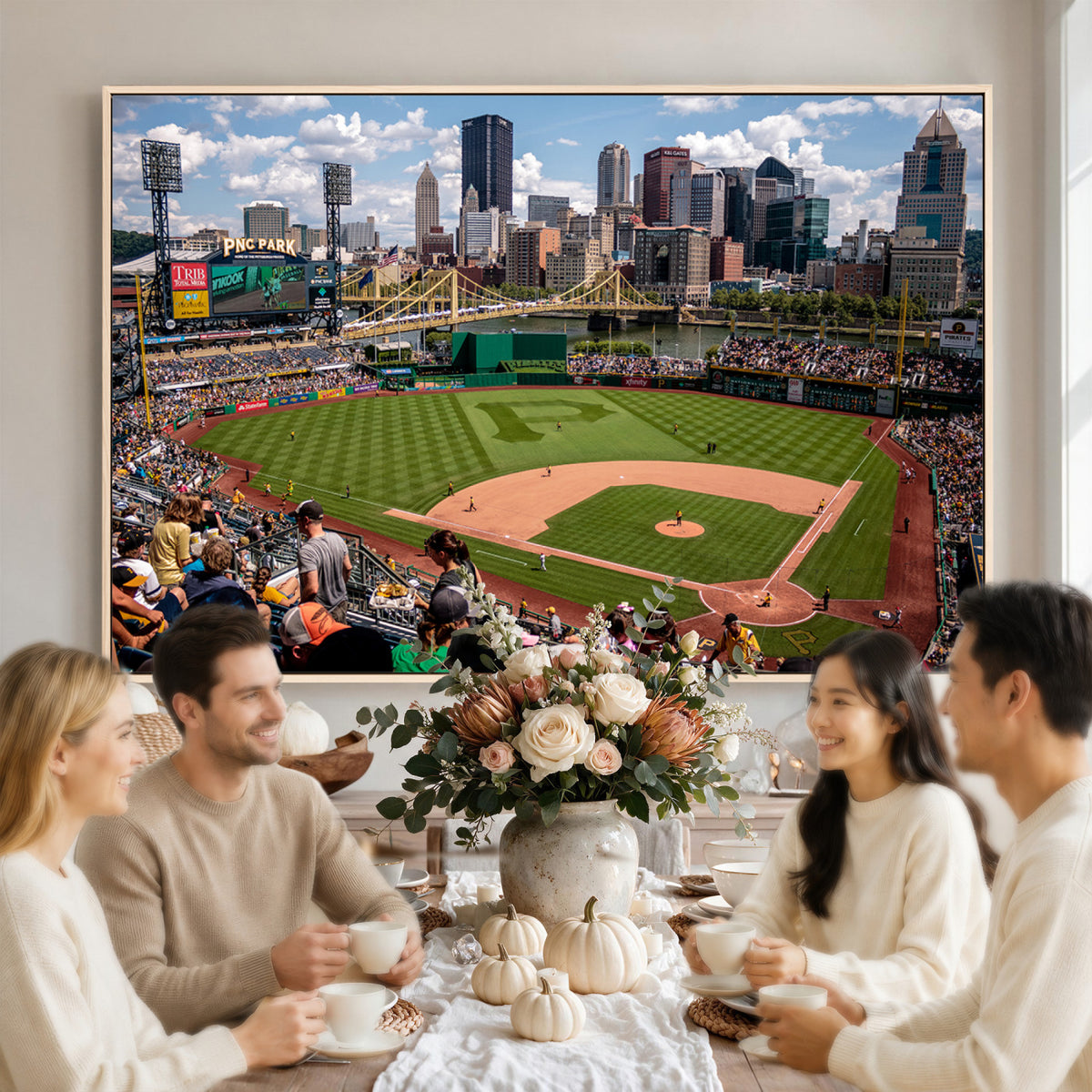 66872-MGV-CV-36X24 - Pittsburgh Pirates Baseball Team Print, PNC Park Stadium