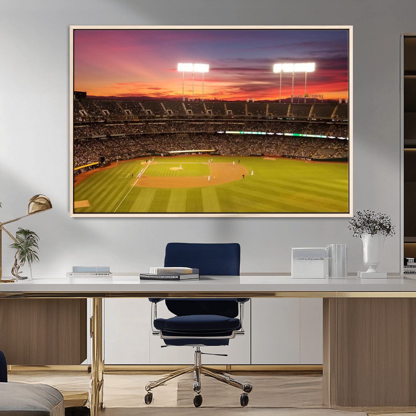 MGV-FC-36X24 - Oakland Athletics Baseball Team Print - Oakland Coliseum Stadium Wall Art Canvas Print