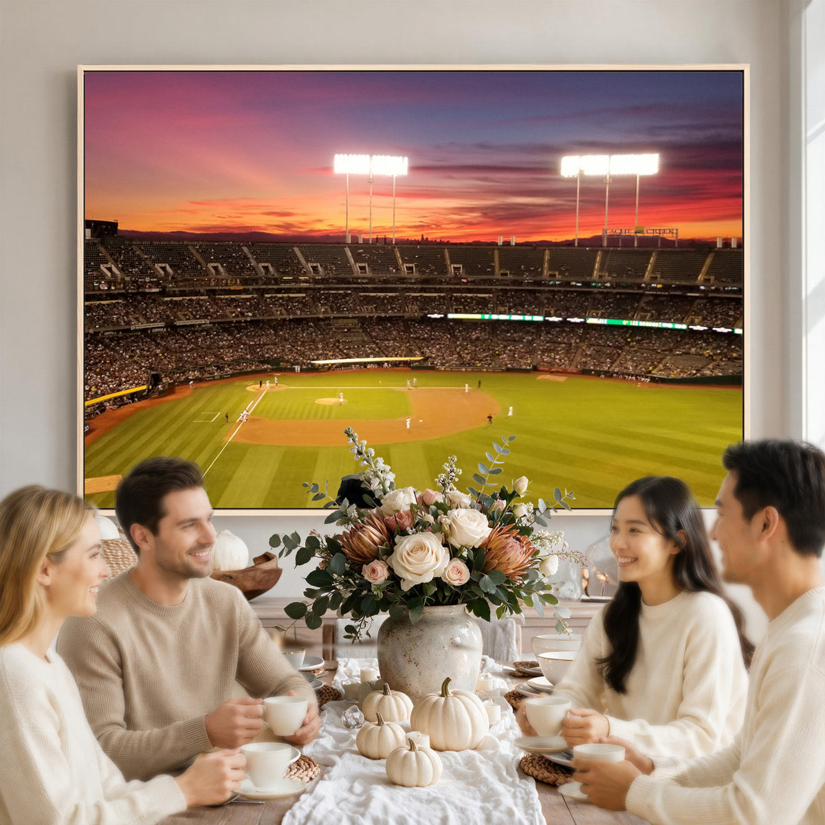 73718-MGV-CV-36X24 - Oakland Athletics Baseball Team Print, Oakland Coliseum
