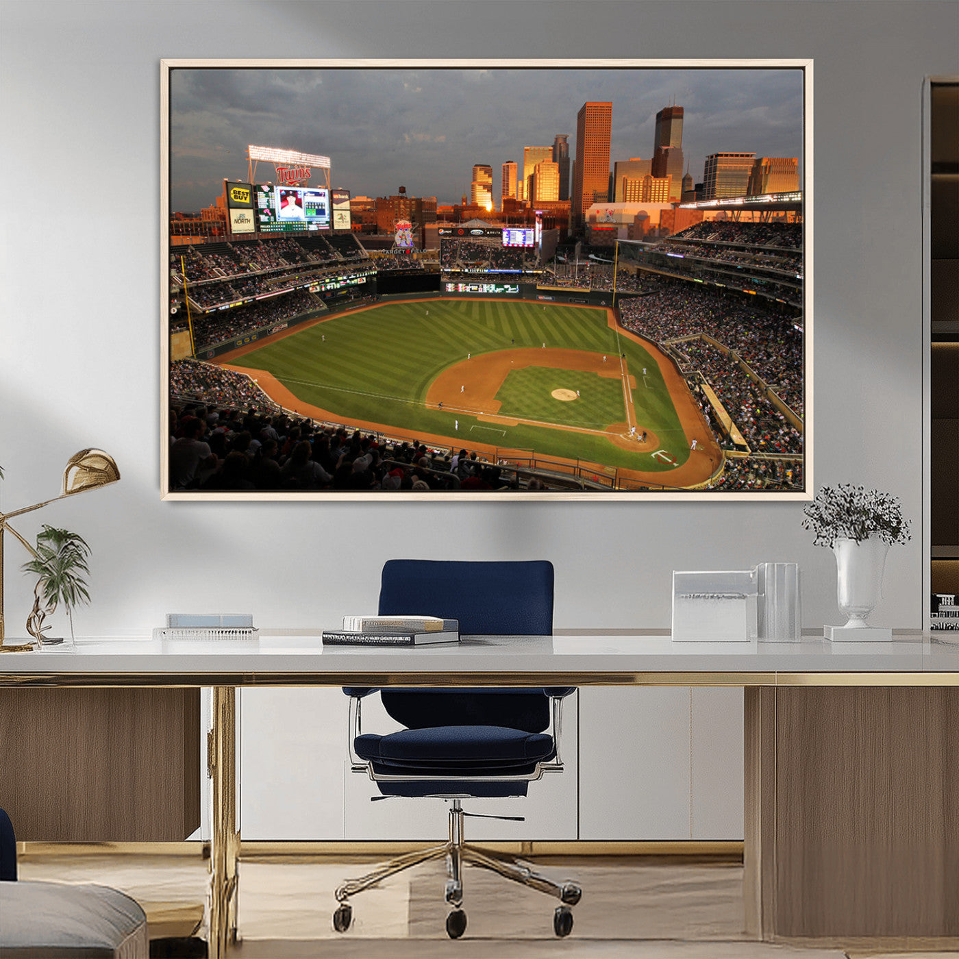 MGV-FC-36X24 - Minnesota Twins Baseball Team Print - Minneapolis Target Field Stadium Wall Art Canvas Print