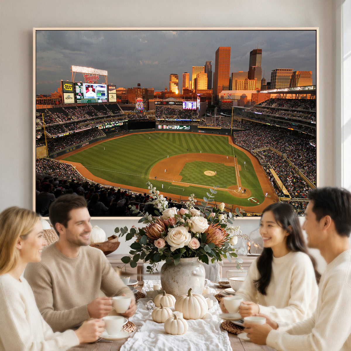 99822-MGV-CV-36X24 - Minnesota Twins Baseball Team Print, Minneapolis Target Field Stadium Wall Art
