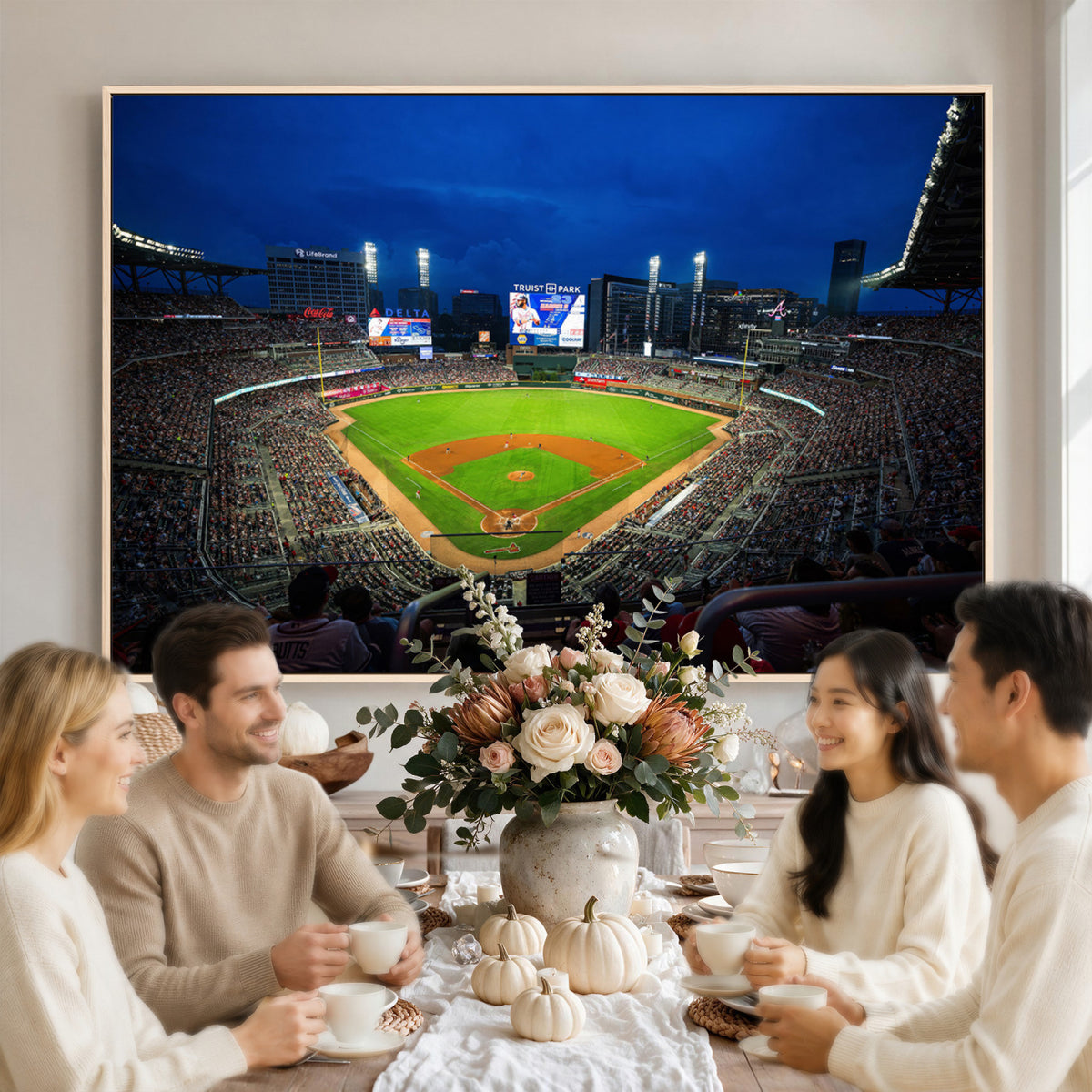 88590-MGV-CV-36X24 - Truist Park Night Game Canvas Art, Atlanta Braves Stadium