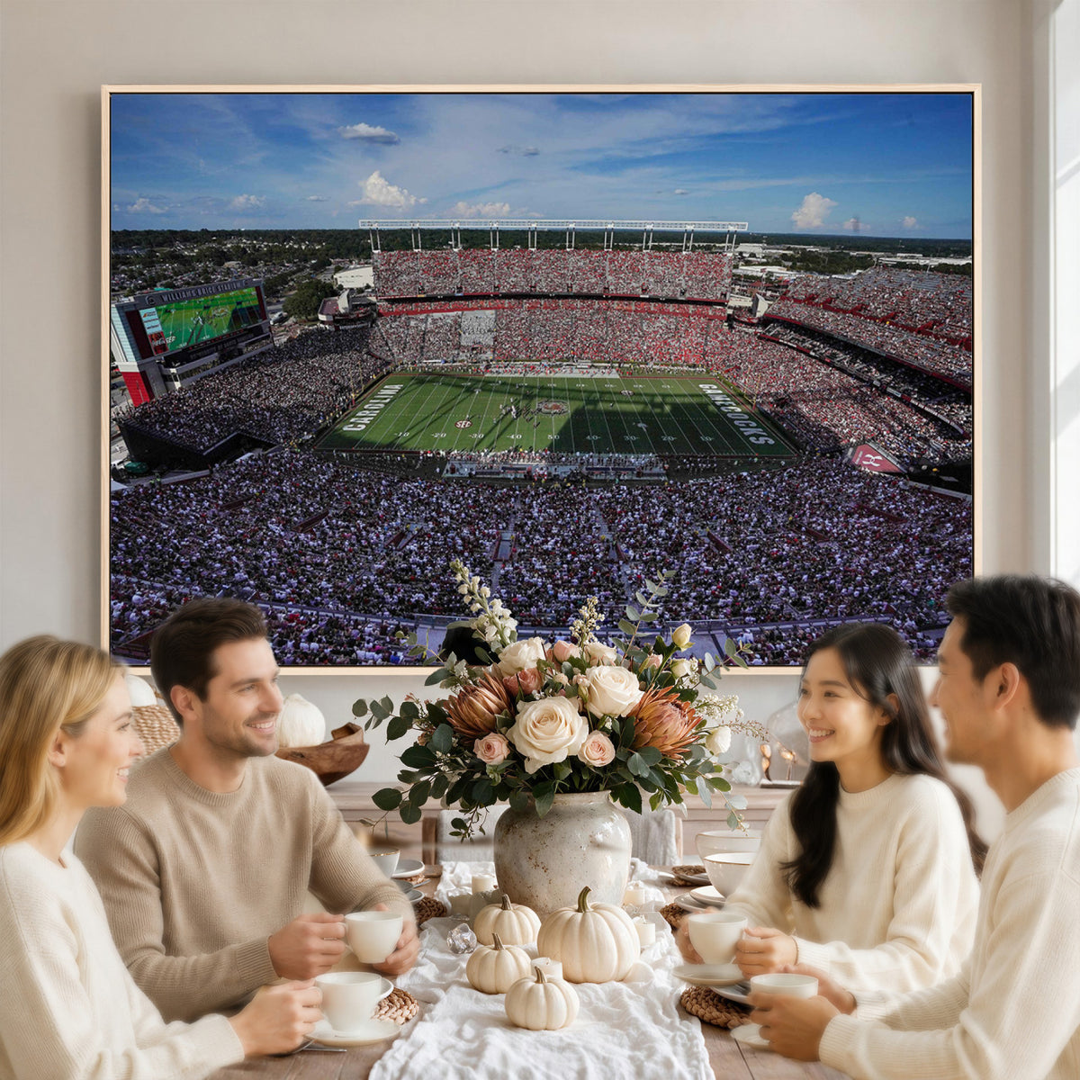 83382-MGV-CV-36X24 - South Carolina Gamecocks Football Team Print, Columbia Williams-Brice Stadium Wall Art
