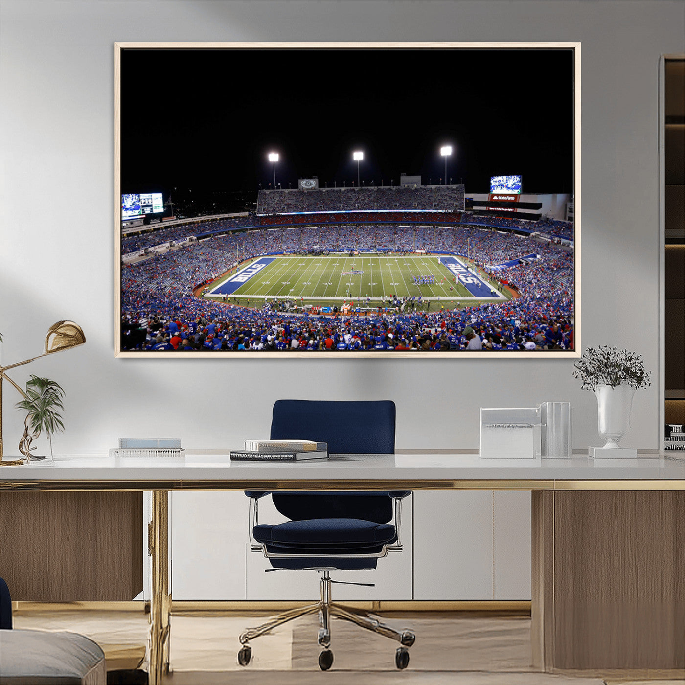 MGV-FC-36X24 - Buffalo Bills Wall Art - Buffalo Bills Stadium Canvas Print, Perfect Sports Decor for Living Rooms,
