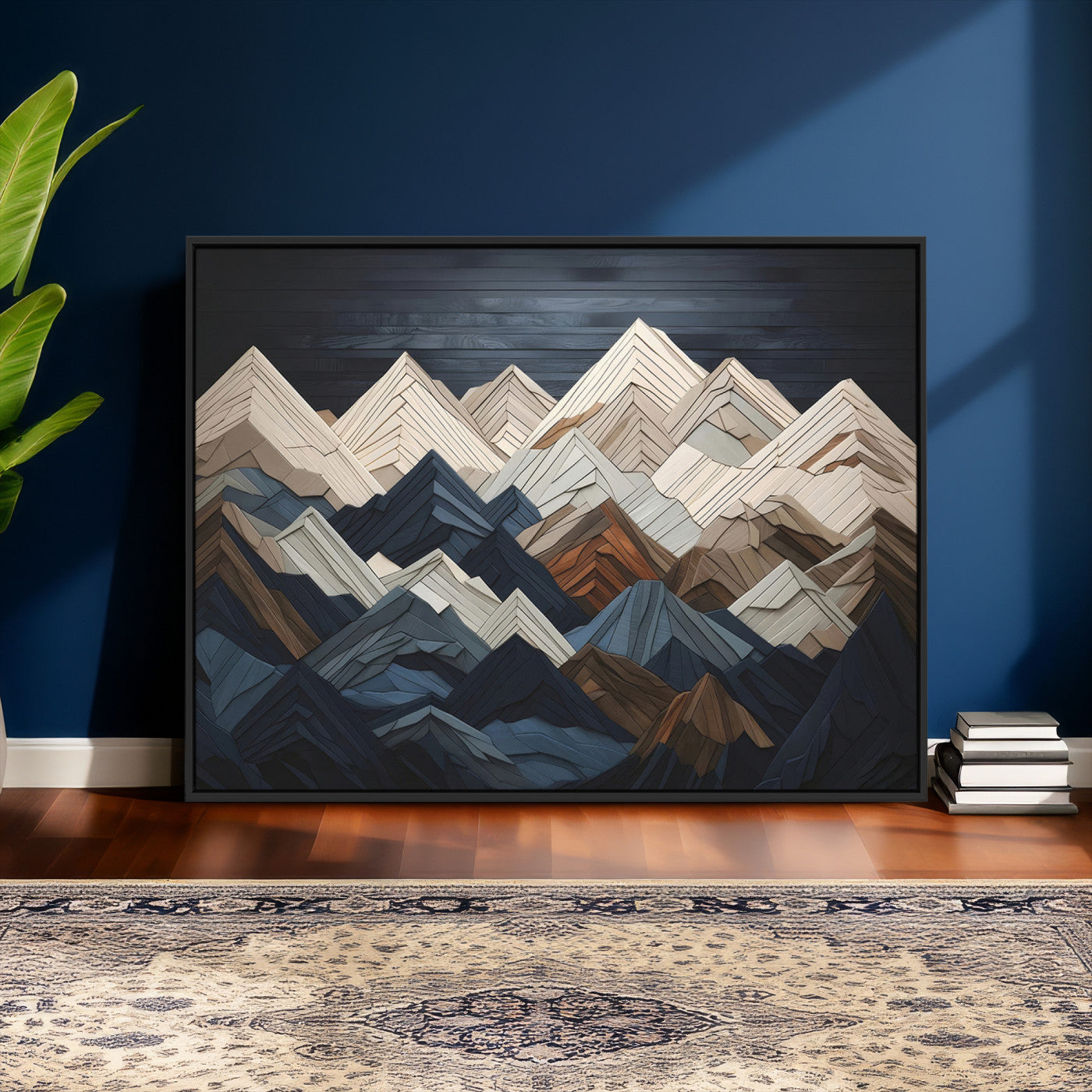 12896-MGV-CV-36X24 - Wood Mountain Range Wall Art - Ready to Hang 3-Piece Set for Modern Rustic Decor, Abstract Wooden