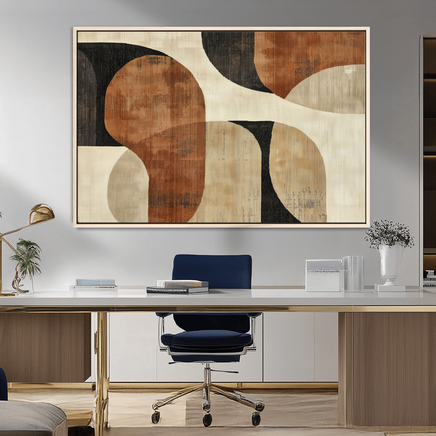 MGV-FC-36X24 - Wabi Sabi Abstract Wall Art Canvas Print | Large Minimalist Modern Geometric Wall Decor for Living