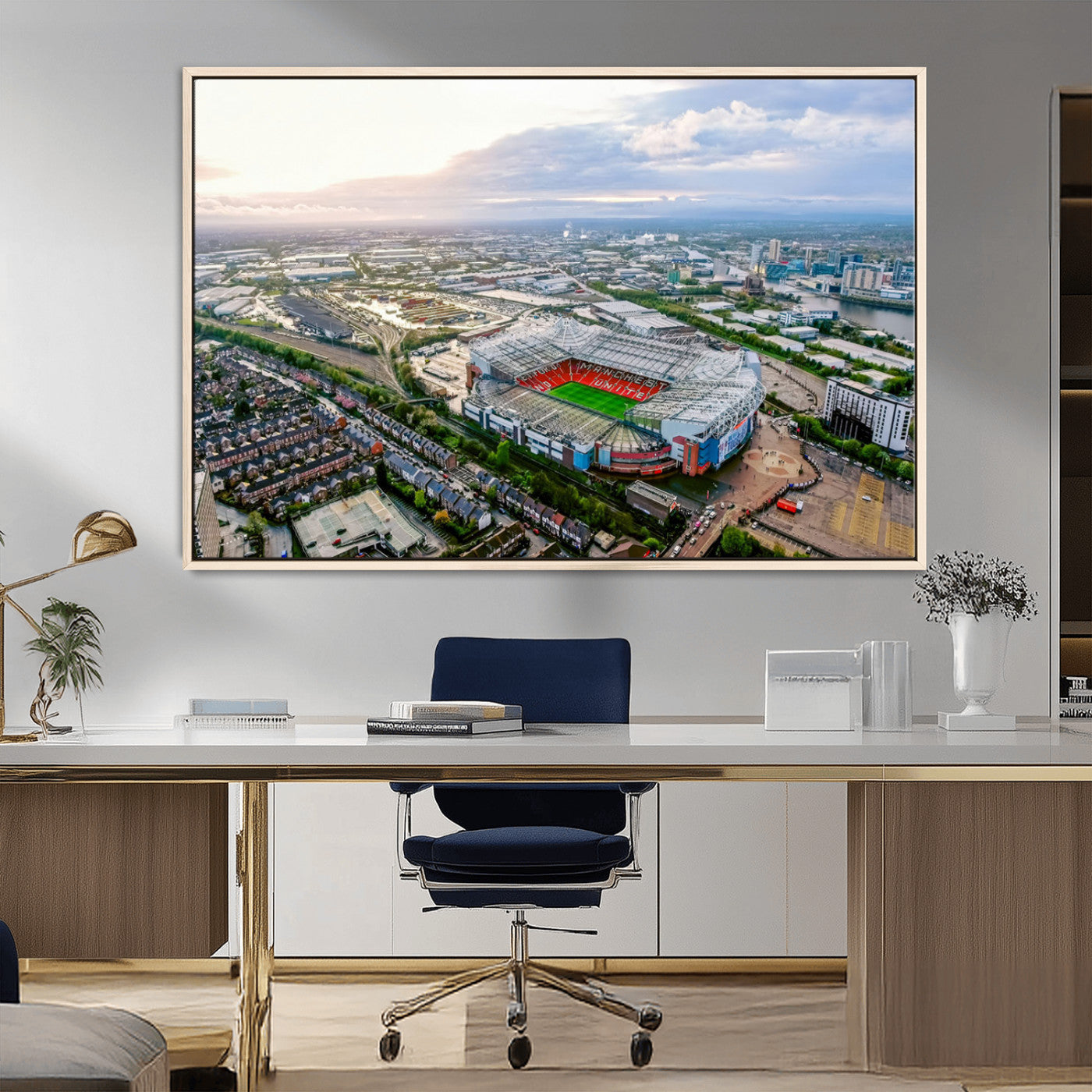 MGV-FC-36X24 - Old Trafford Manchester United Stadium Wall Art Canvas Print - Aerial View Stadium, Old Trafford