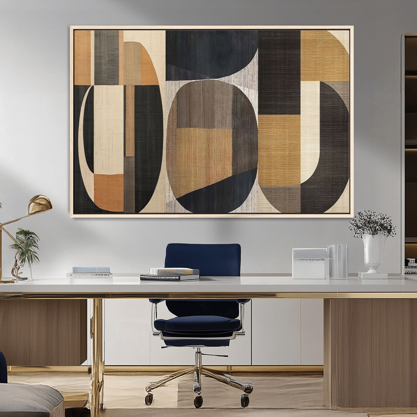 MGV-FC-36X24 - Modern Brown Wabi Sabi Abstract Wall Art Canvas Print Set, Minimalist Wall Art