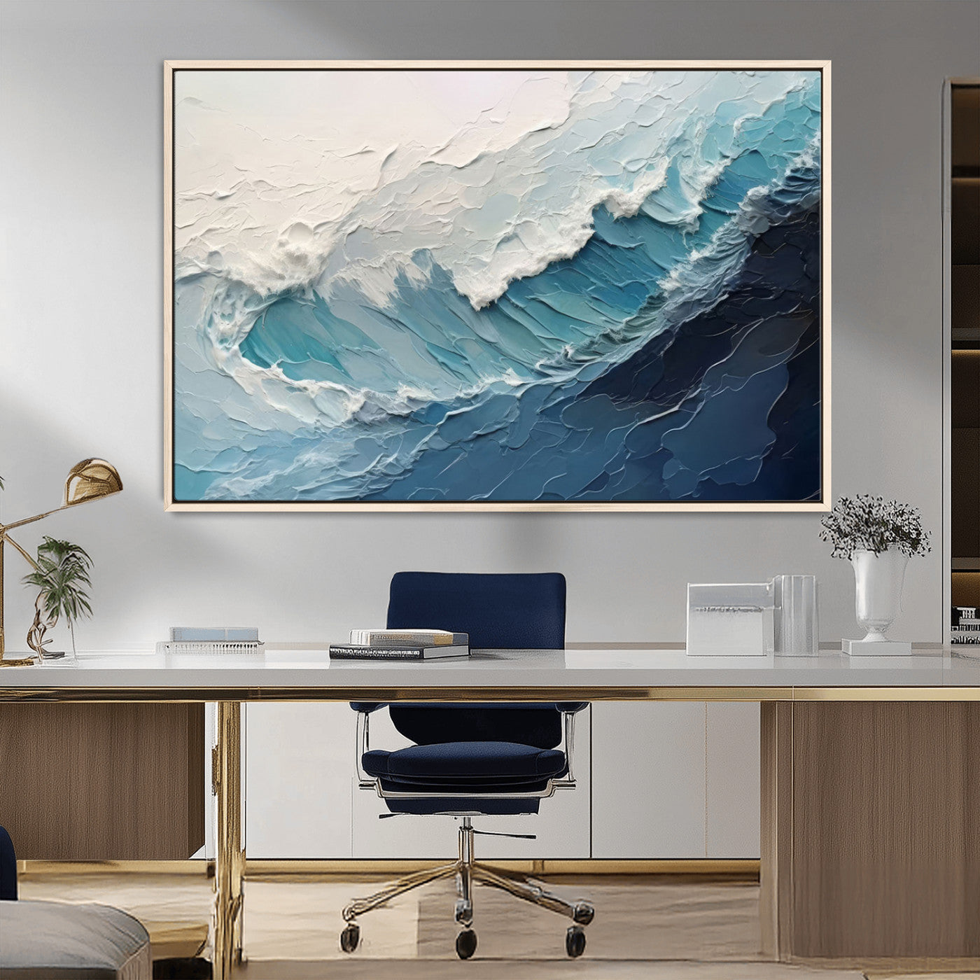 MGV-FC-36X24 - Ocean Wave Canvas Wall Art Print - Coastal Wall Decor for Living Room - Large Ocean Wave Wall Art