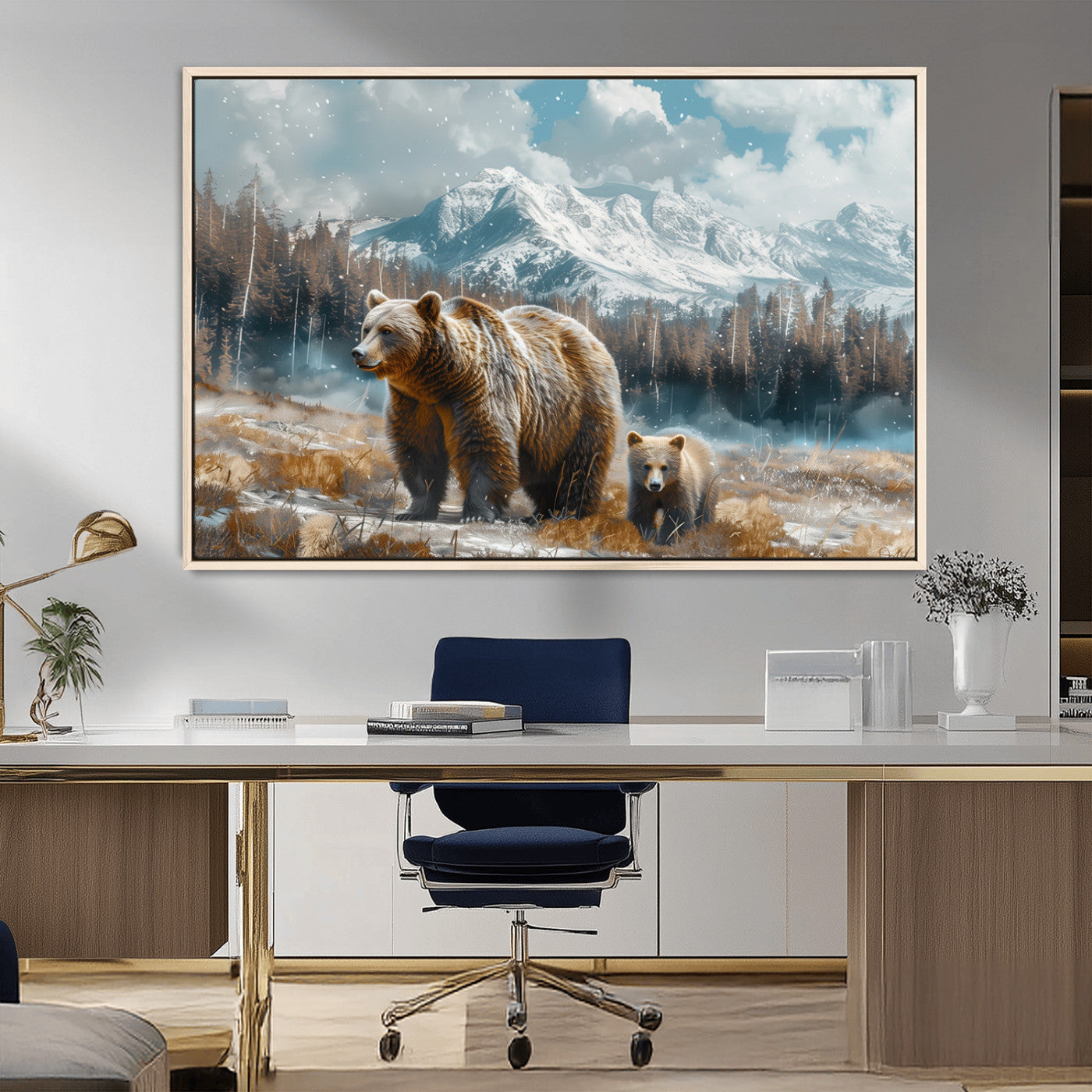 MGV-FC-36X24 - Bear and Baby Bear Wall Art Canvas Print