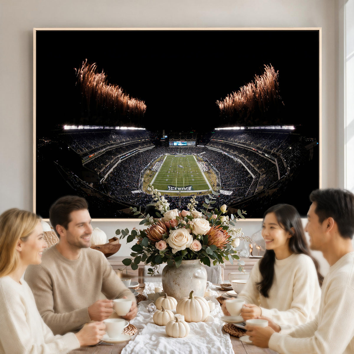 89680-MGV-CV-36X24 - Eagles Field Stadium Wall Art, Philadelphia Eagles Football, Framed and Ready to Hang