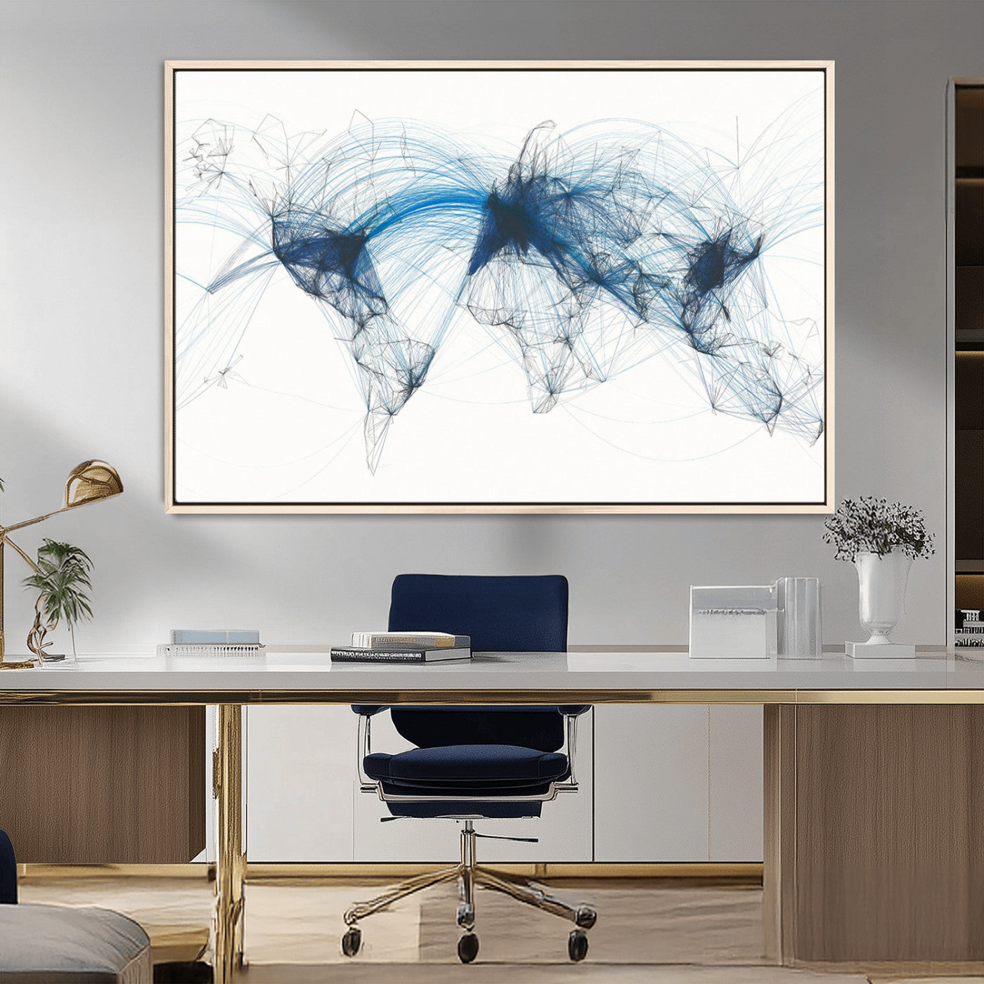 MGV-FC-36X24 - Push Pin World Map Canvas Print – Framed Wall Art for Couples to Track Their Travels – Anniversary