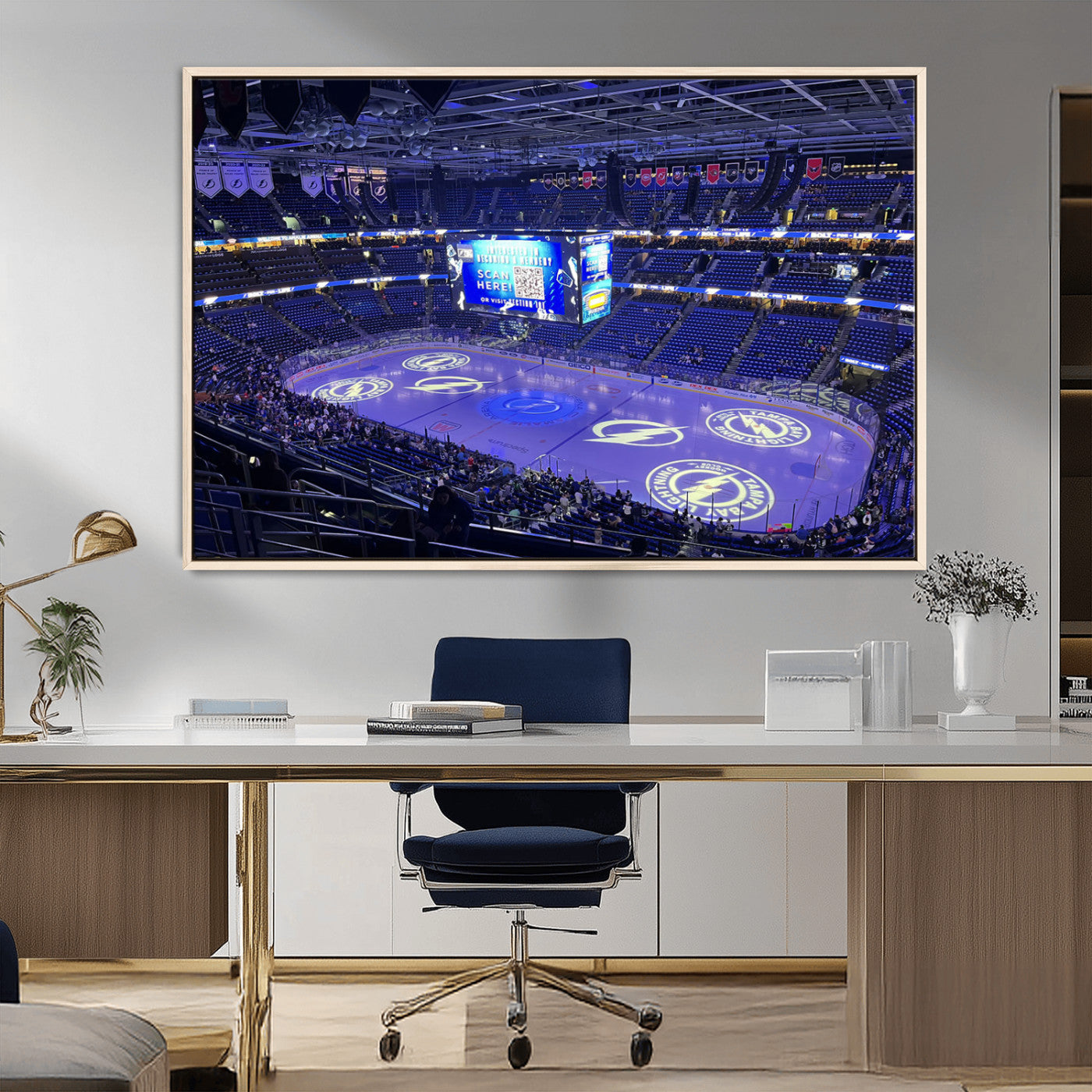 MGV-FC-36X24 - Amalie Arena Florida Wall Art Canvas Print - NHL Hockey Stadium Print Wall Art